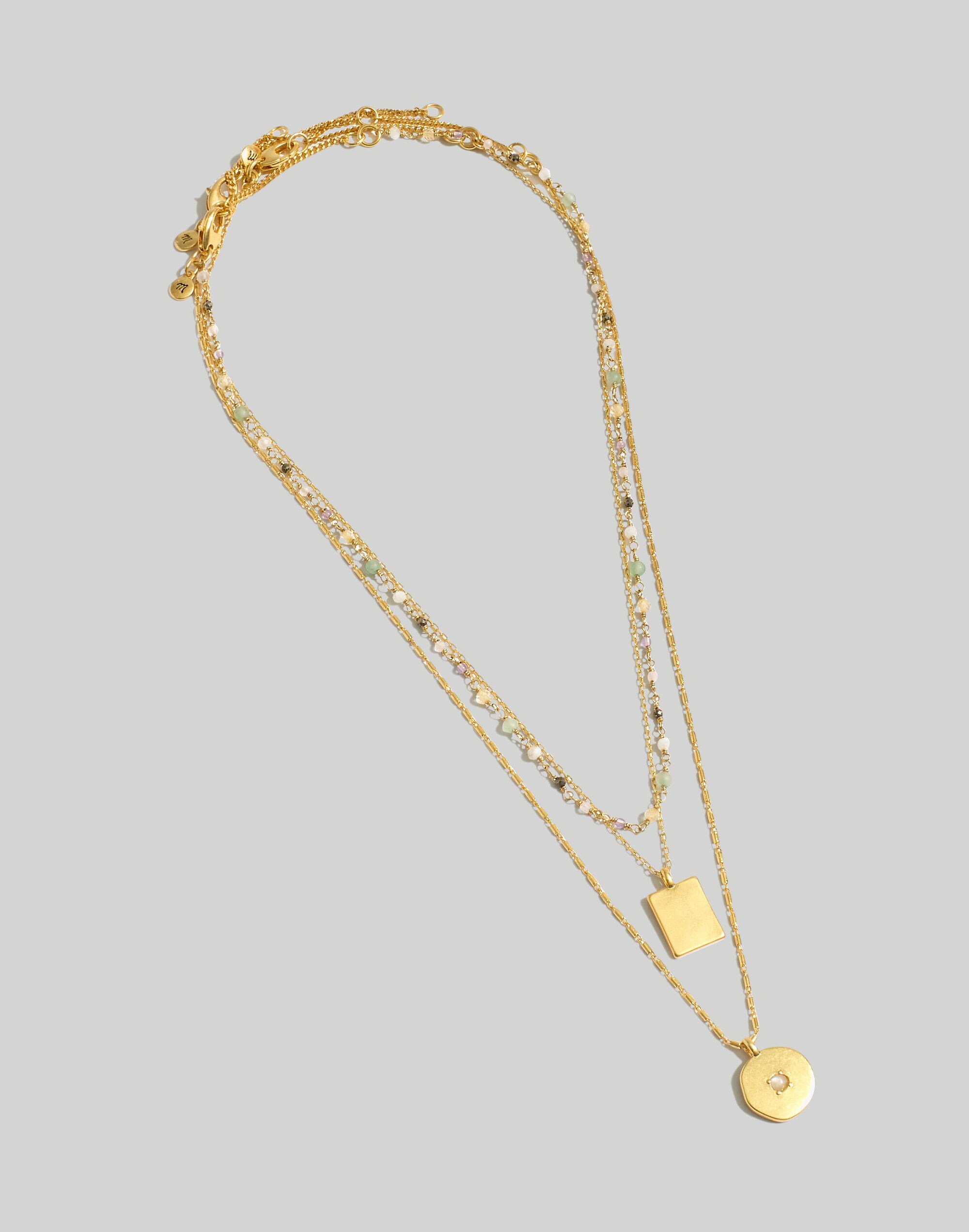 Stone Collection Three-Piece Multi-Stone Necklace Set