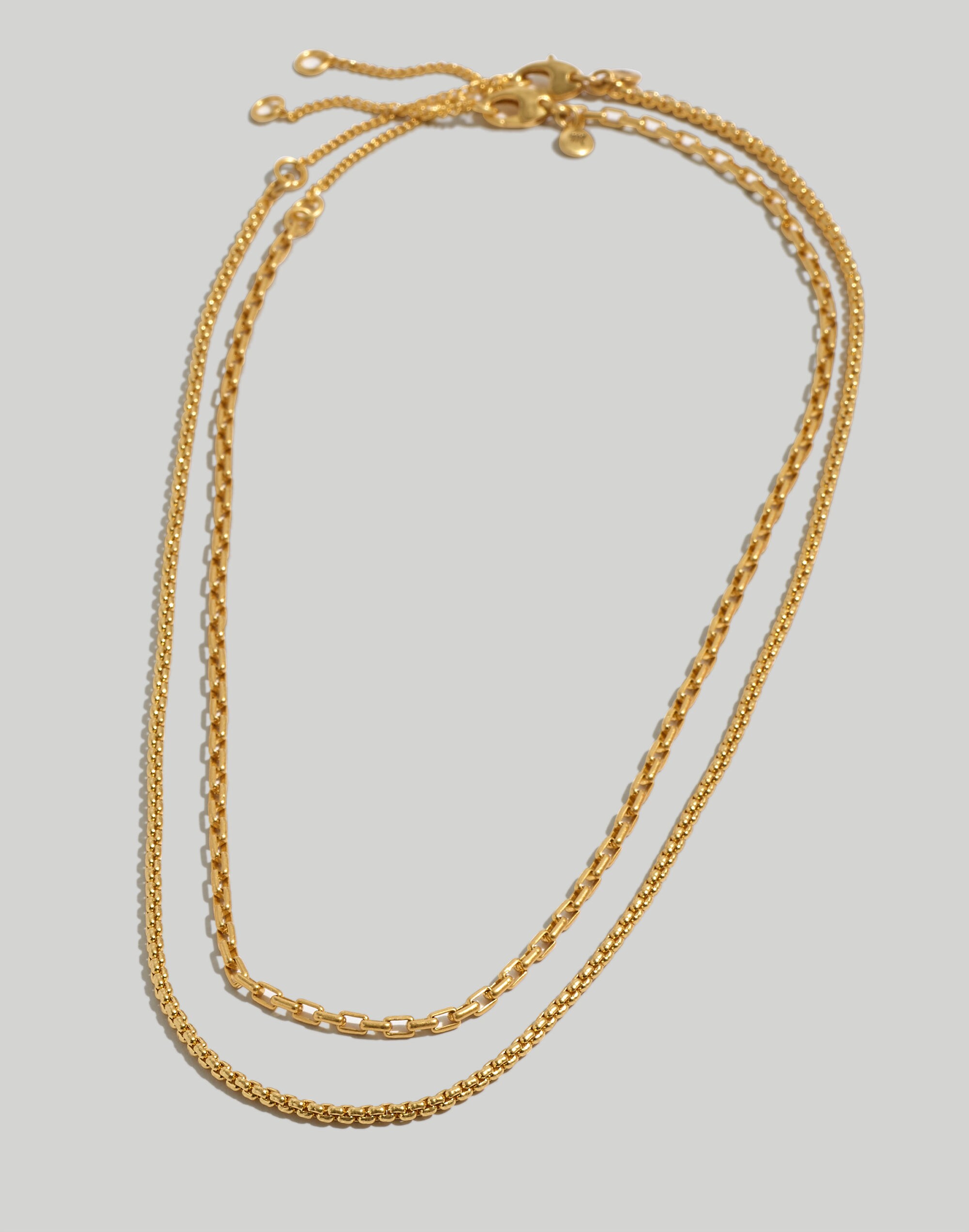 Two-Piece Box Chain Necklace Set