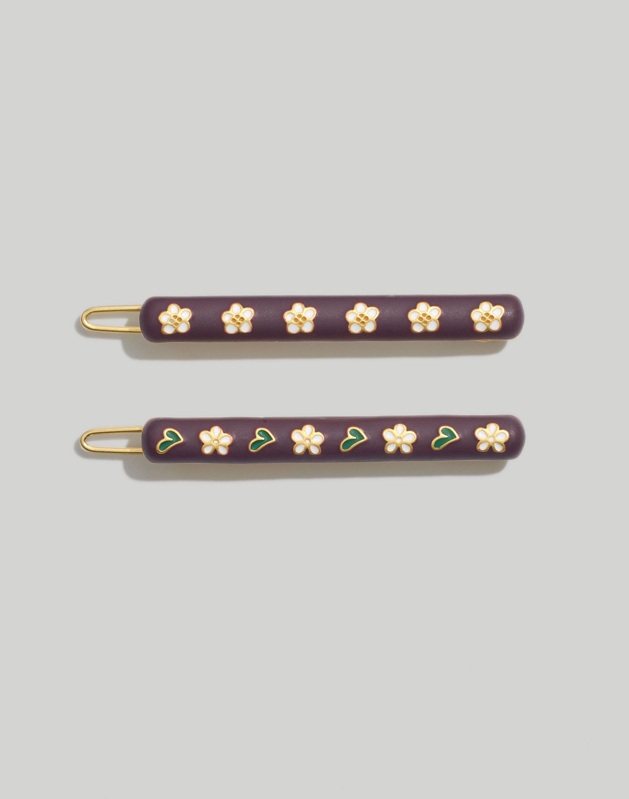 two-pack enamel hair pins