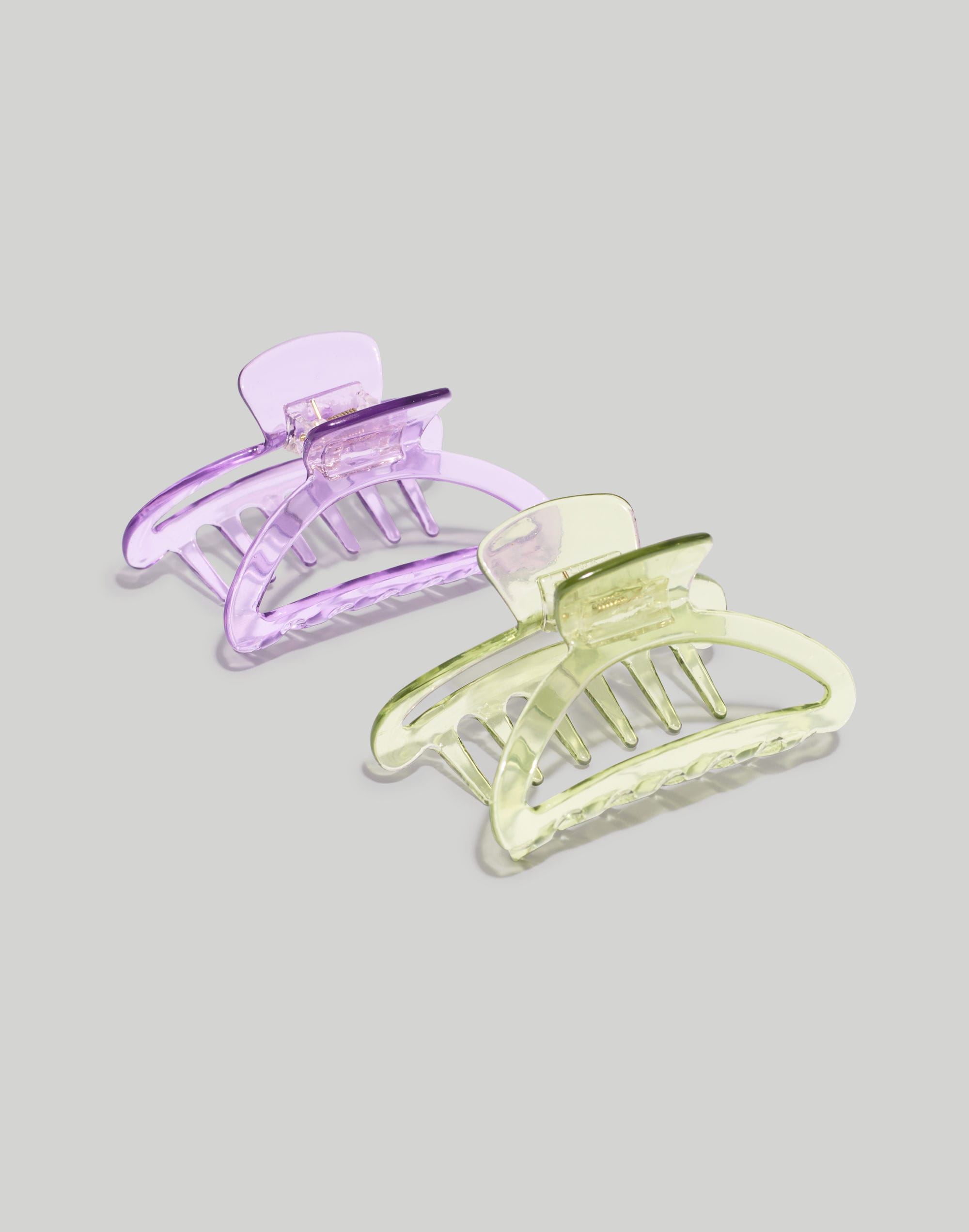 two-pack translucent small claw hair clips