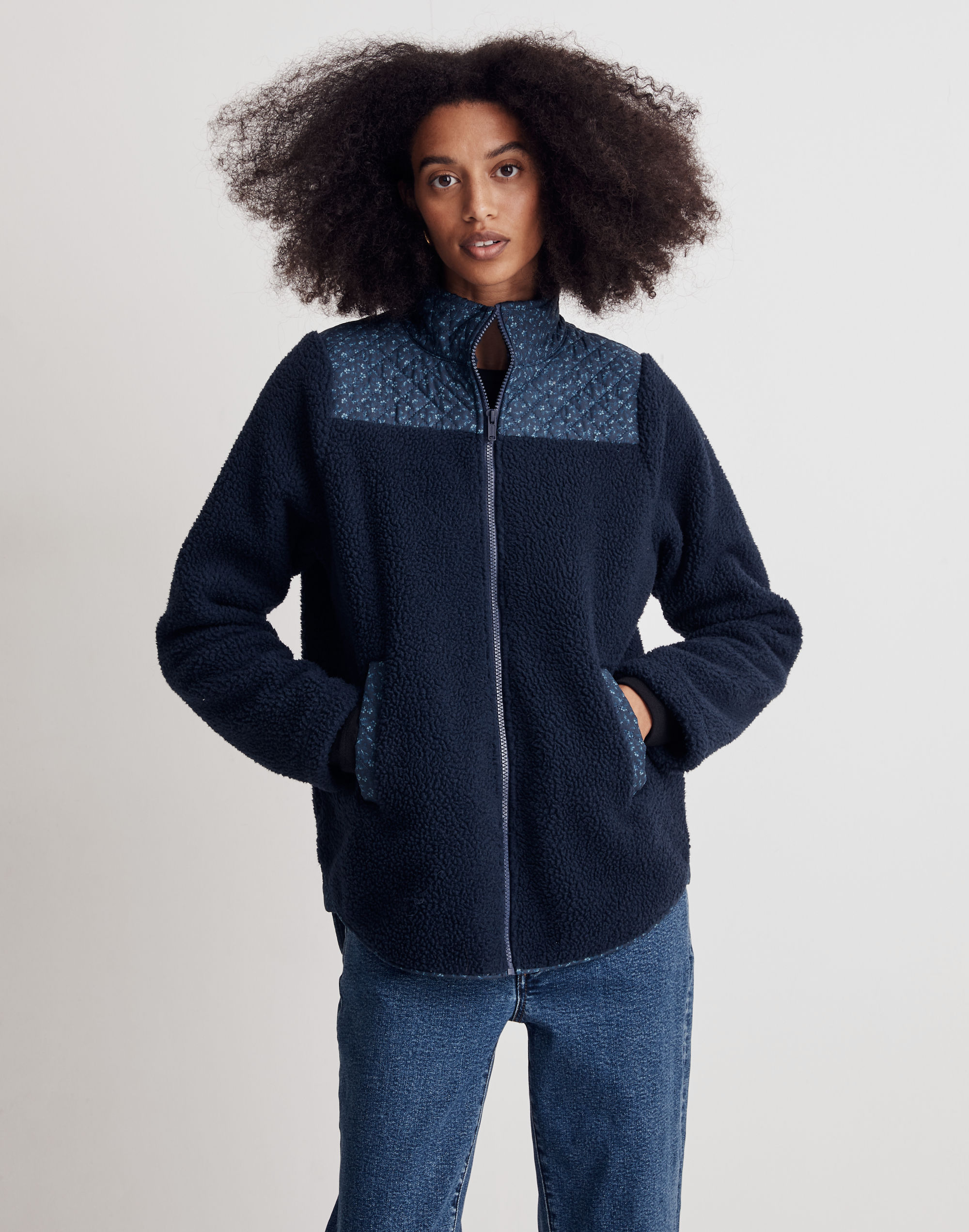 (Re)sourced Sherpa Zip-Front Jacket