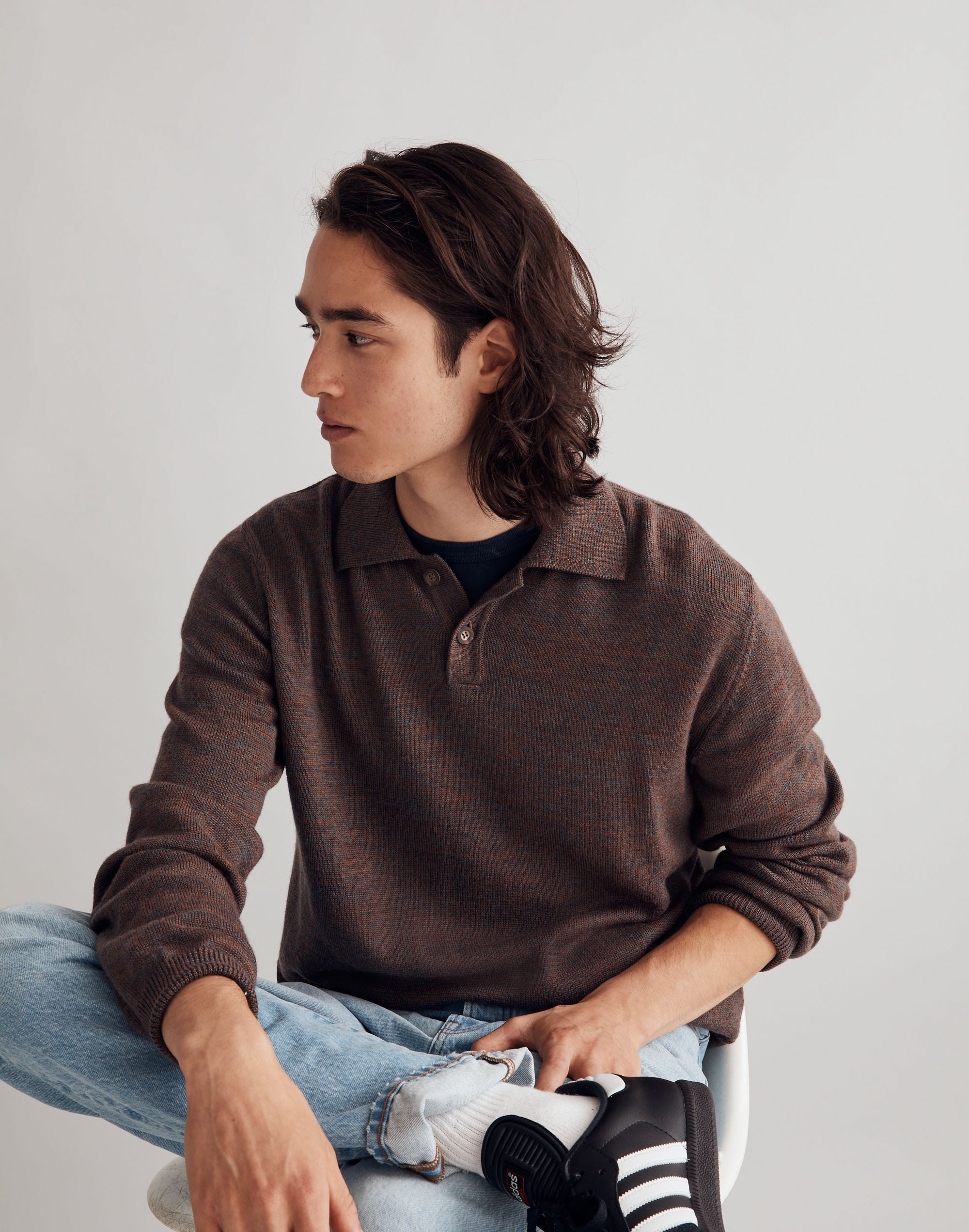 Corridor&reg; Merino Wool Long-Sleeve Polo Sweater