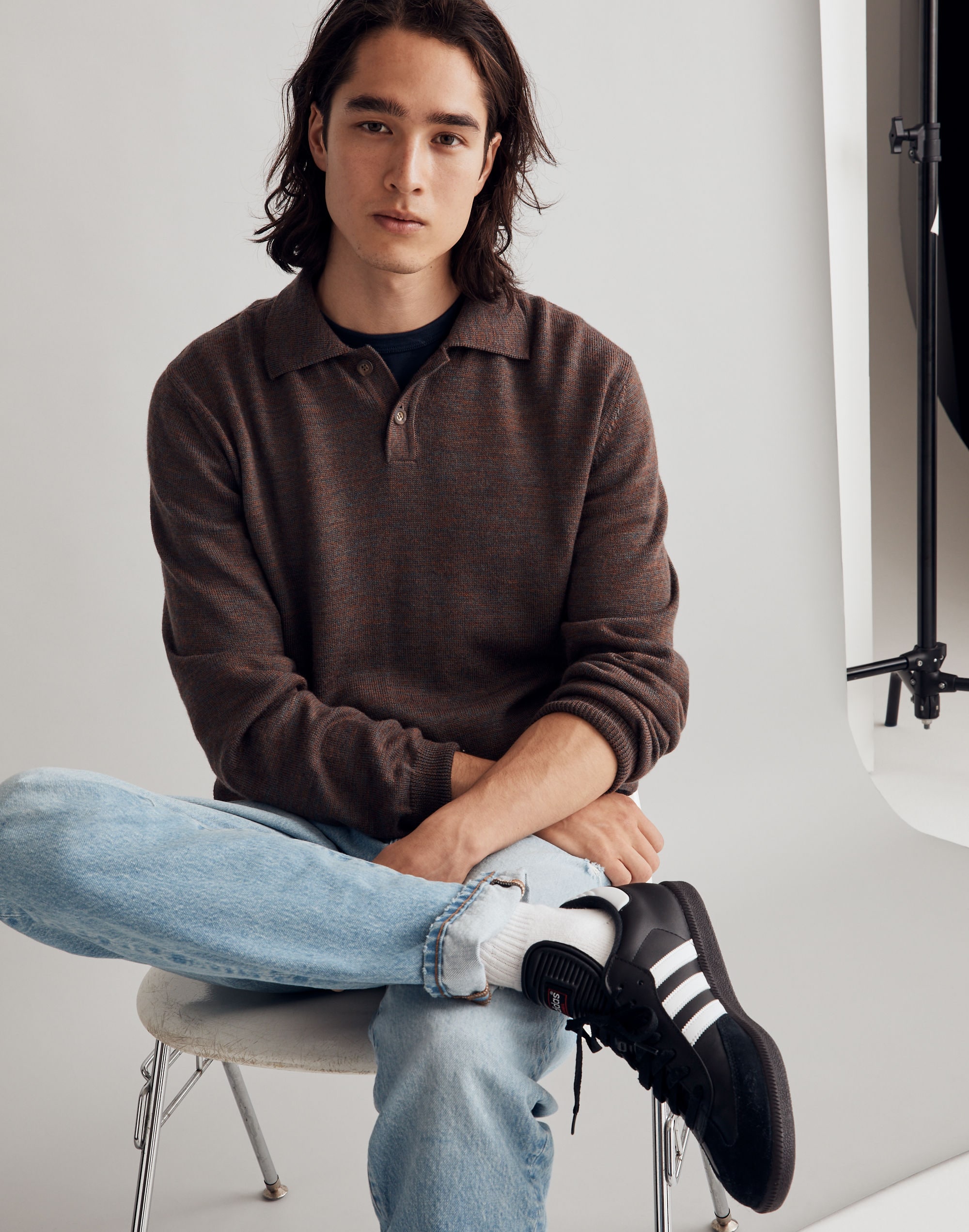 Corridor&reg; Merino Wool Long-Sleeve Polo Sweater