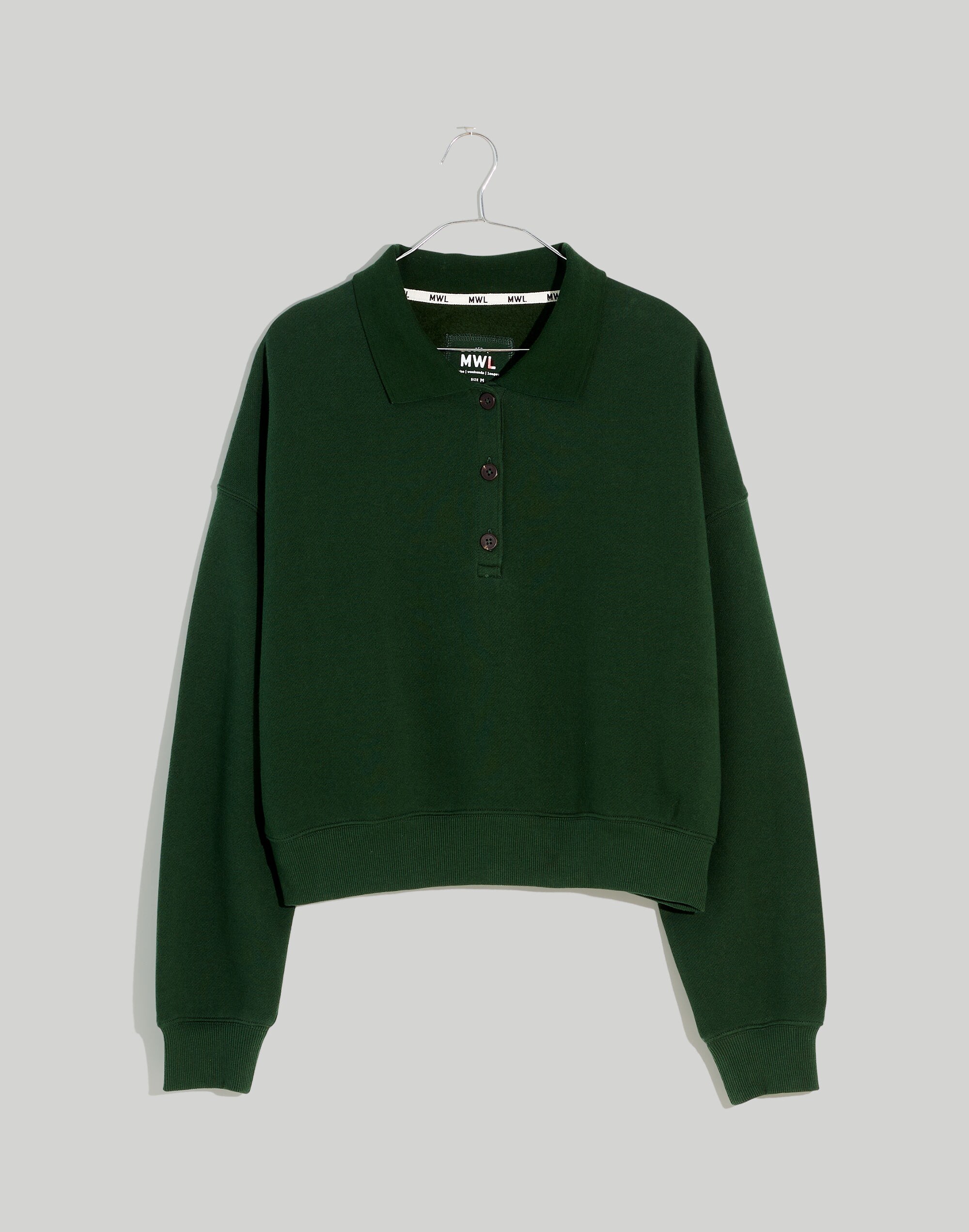plus mwl betterterry crop polo sweatshirt
