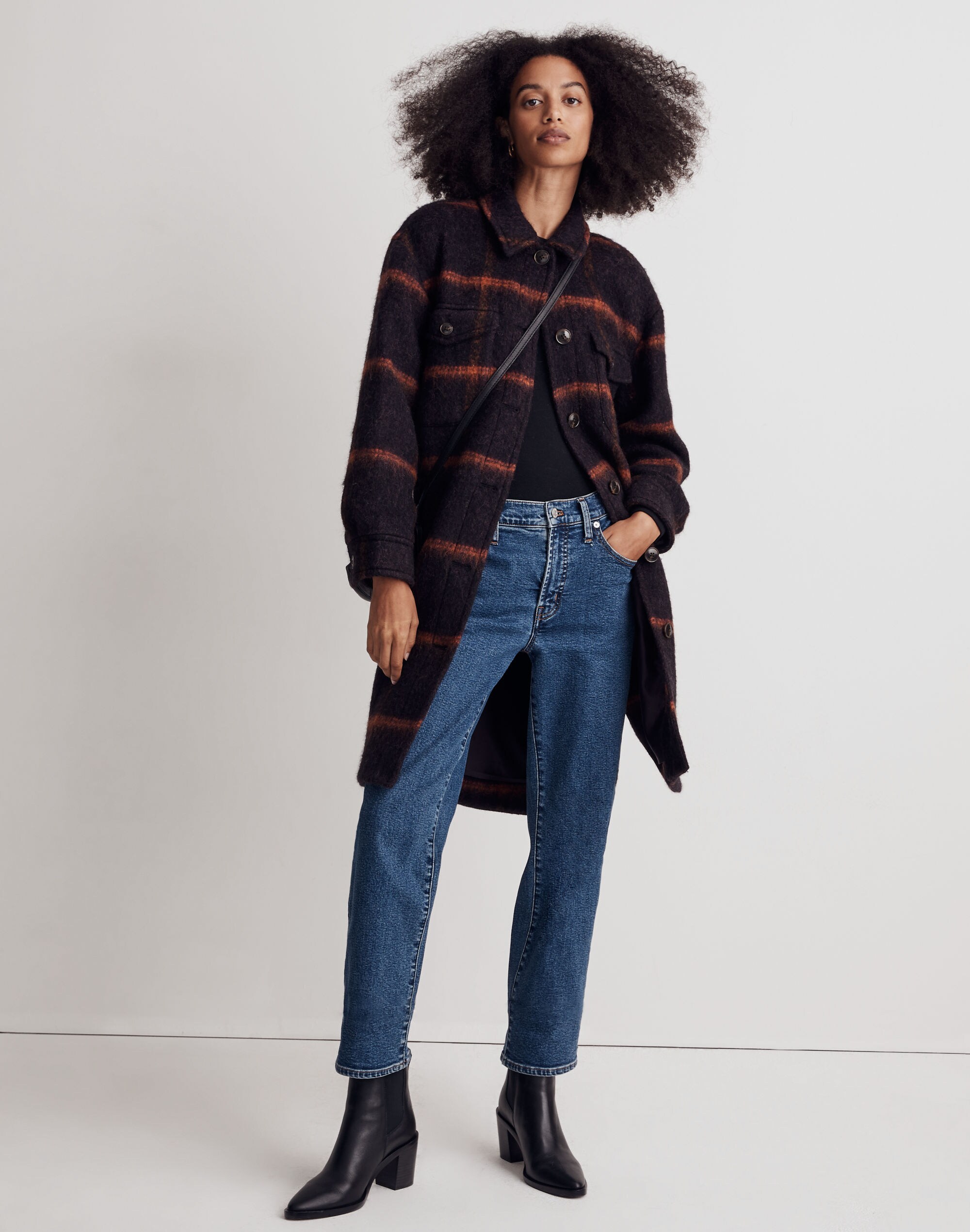 Long Shirt-Jacket in Windowpane