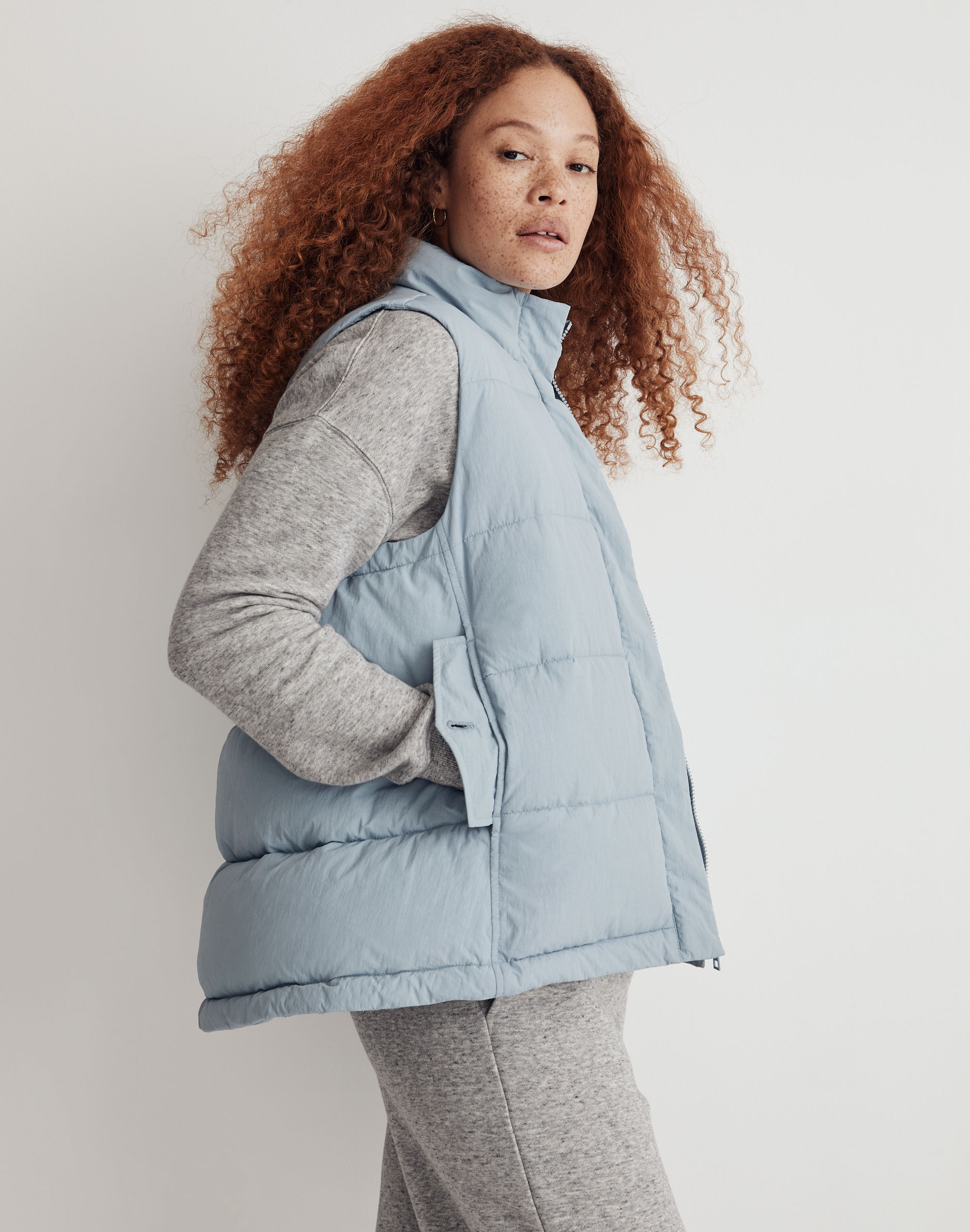 Textured Nylon Puffer Vest