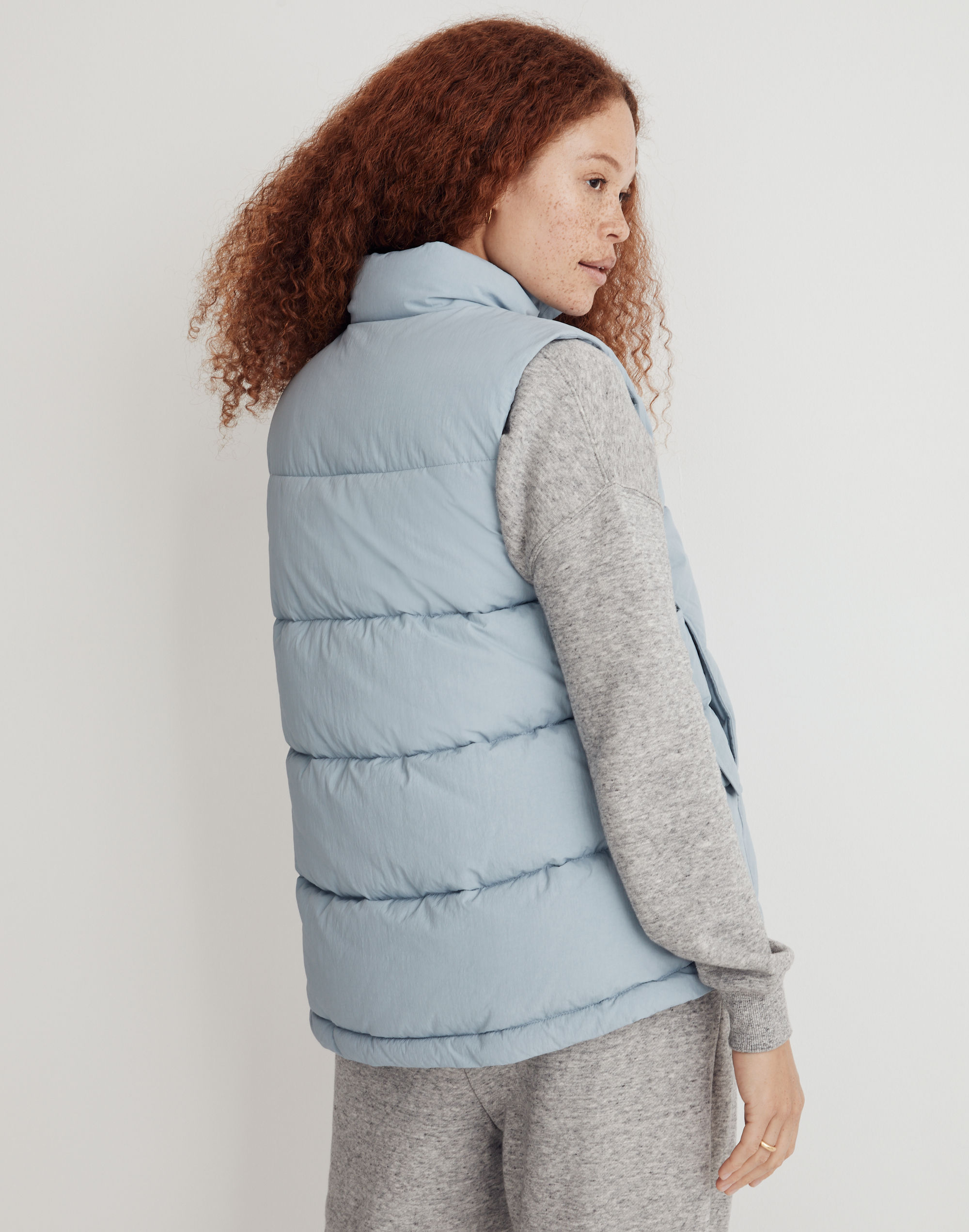 Textured Nylon Puffer Vest
