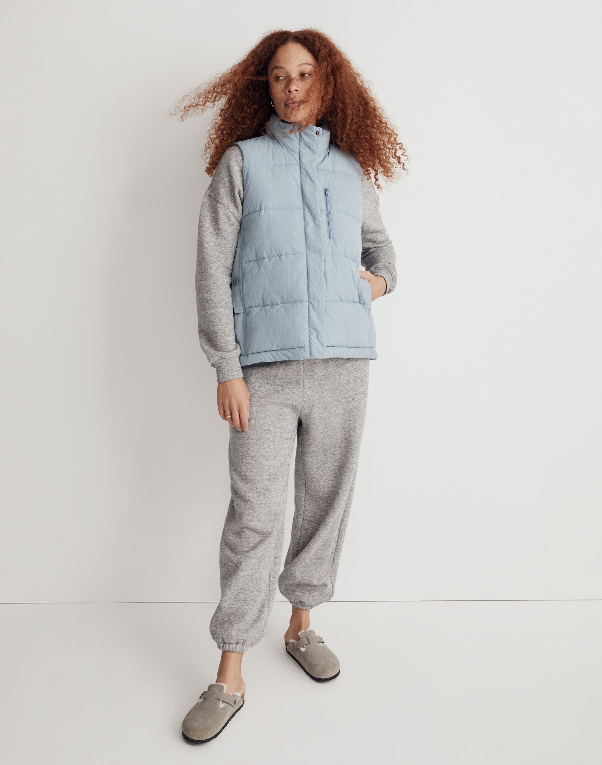 Textured Nylon Puffer Vest