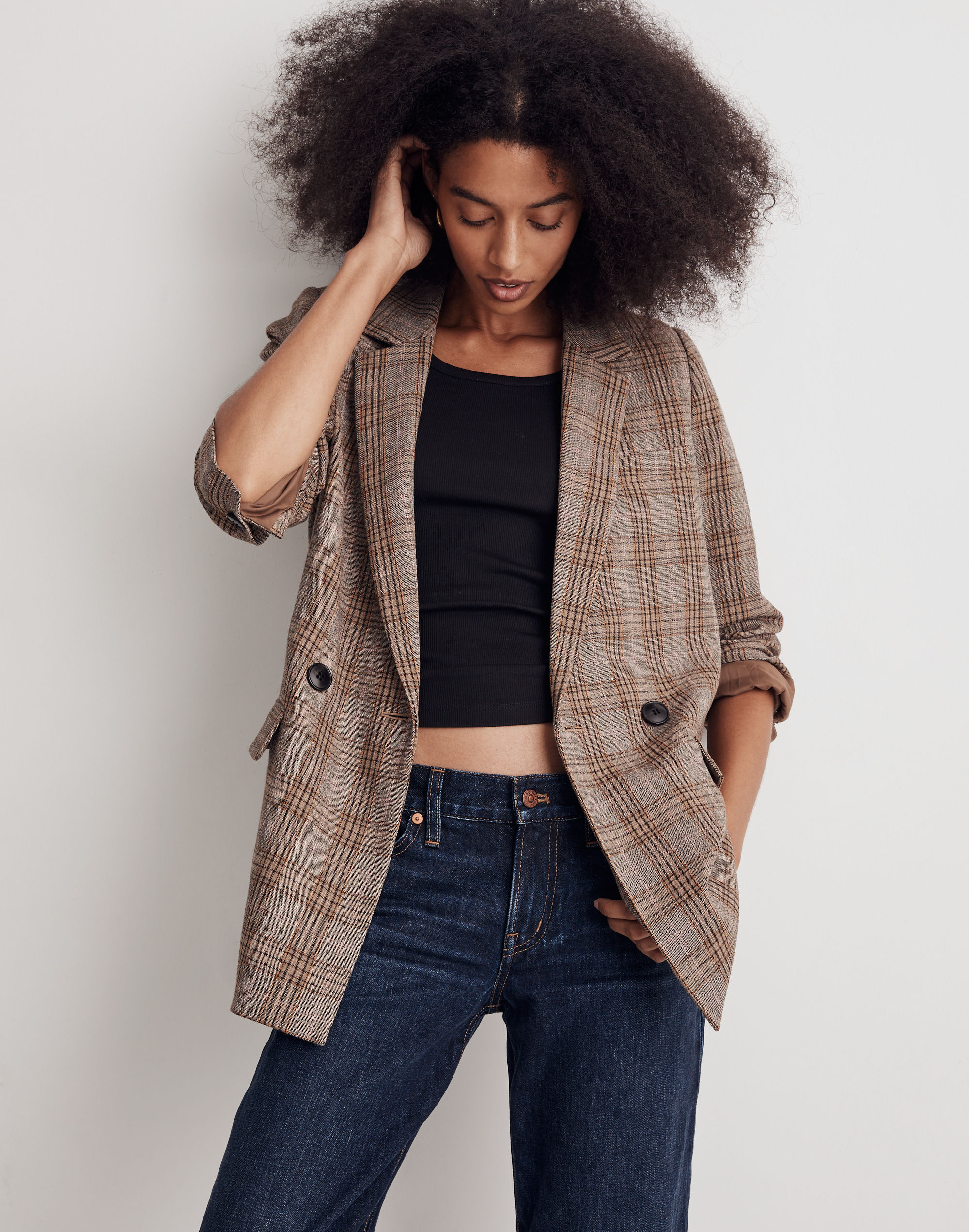 Caldwell Double-Breasted Blazer in Wardlow Plaid