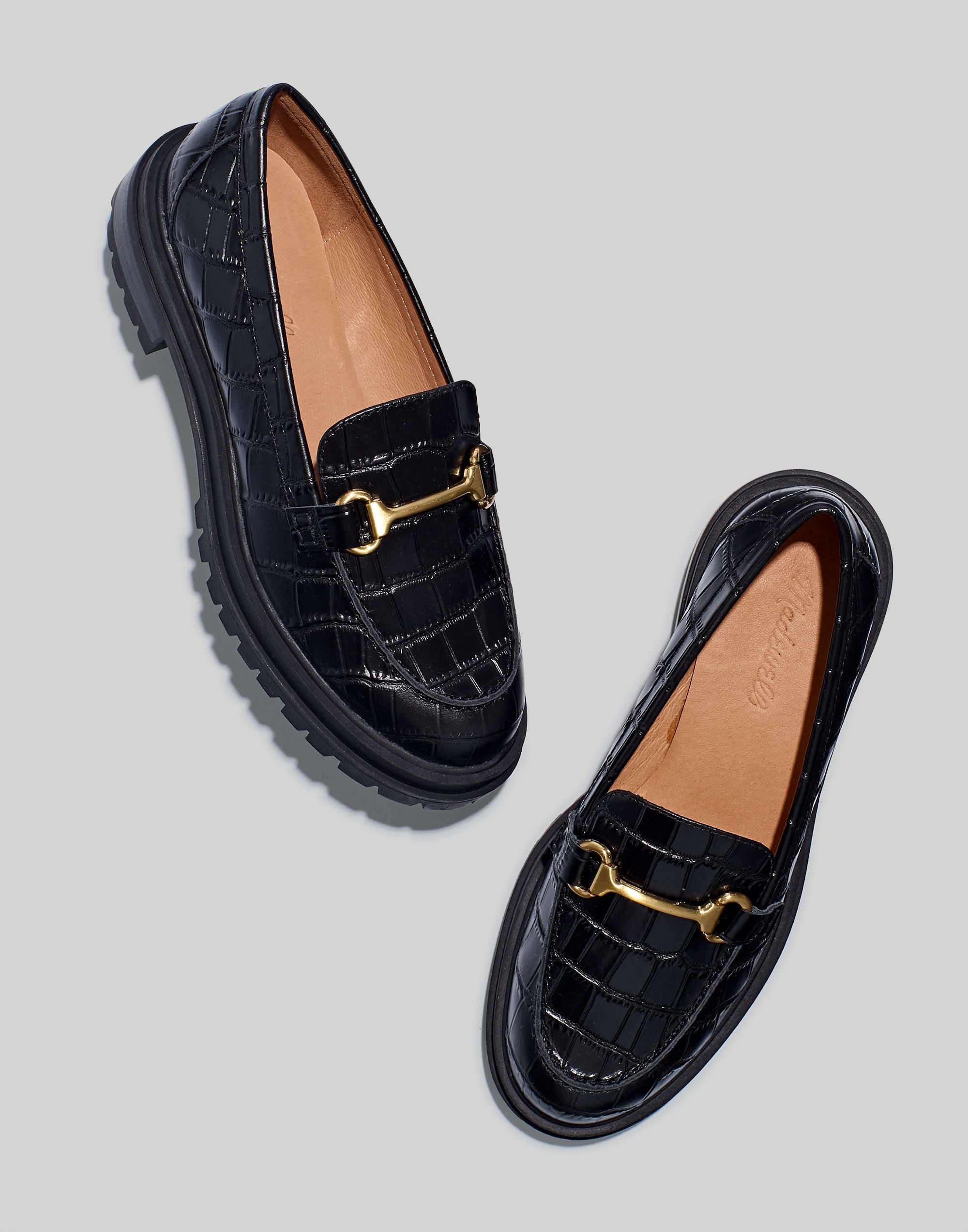 The Bradley Hardware Lugsole Loafer in Croc Embossed Leather