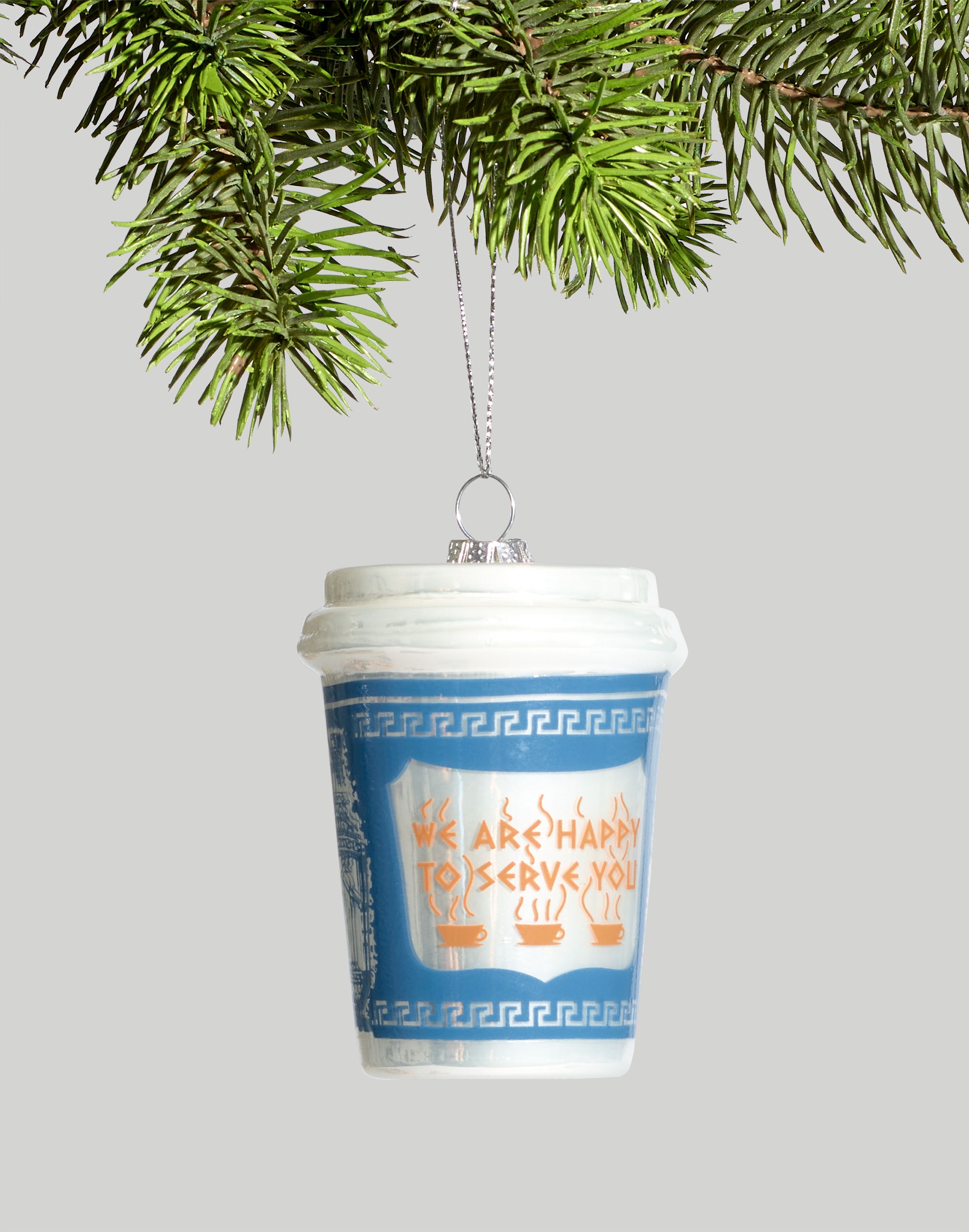 Cody Foster&trade; We Are Happy To Serve You Coffee Glass Ornament