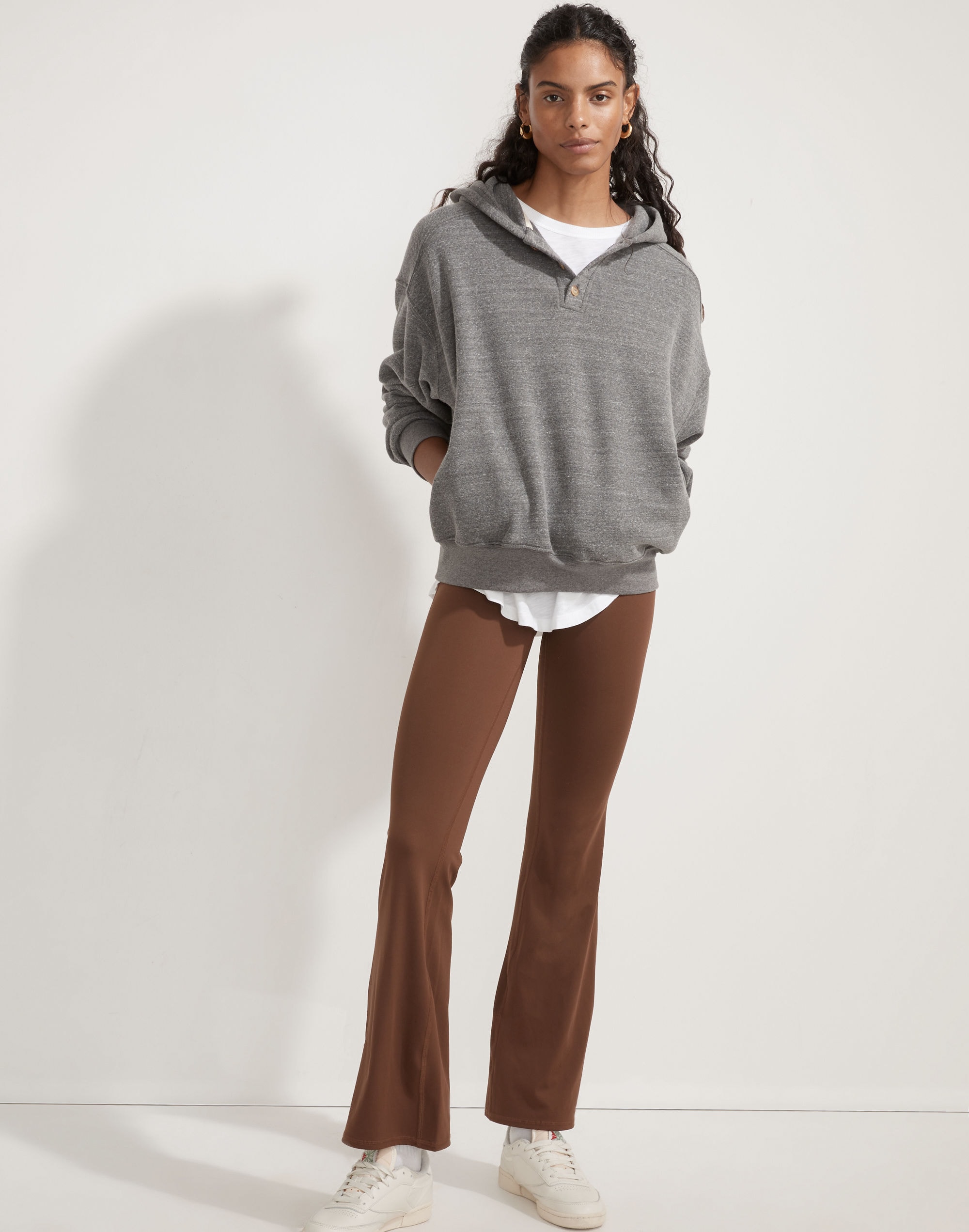 donni (re)sourced cashmere-merino button hoodie sweatshirt