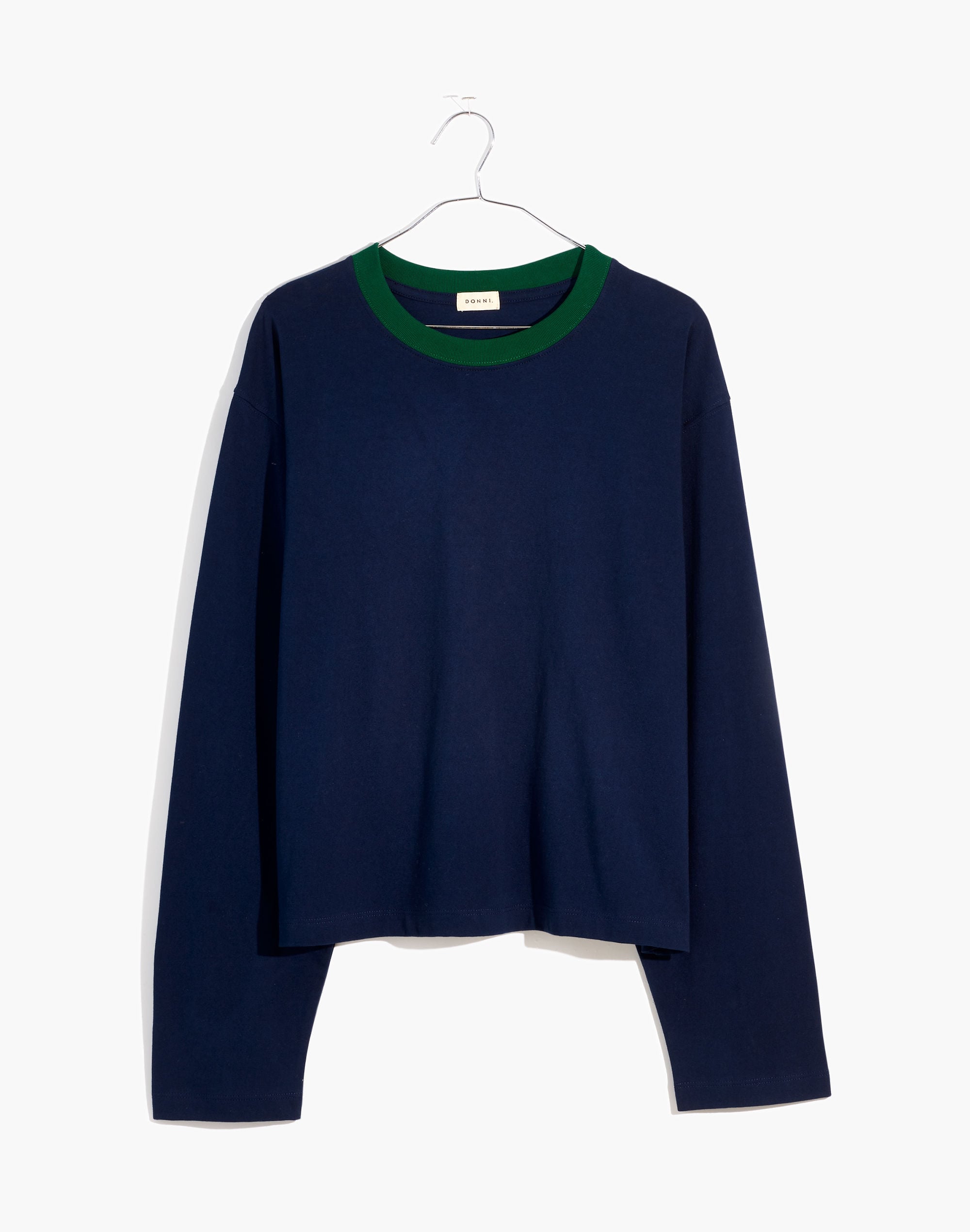 Donni Bi-Color Ringer Long-Sleeve Tee