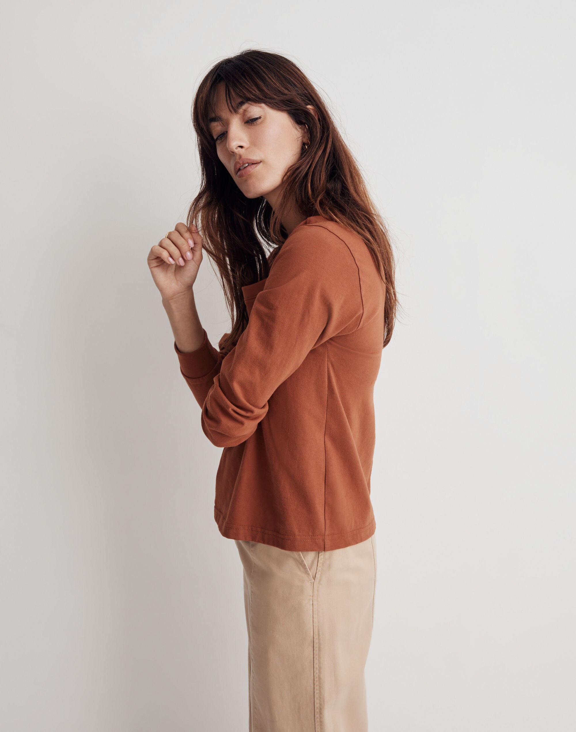 Donni Square-Neck Long-Sleeve Tee