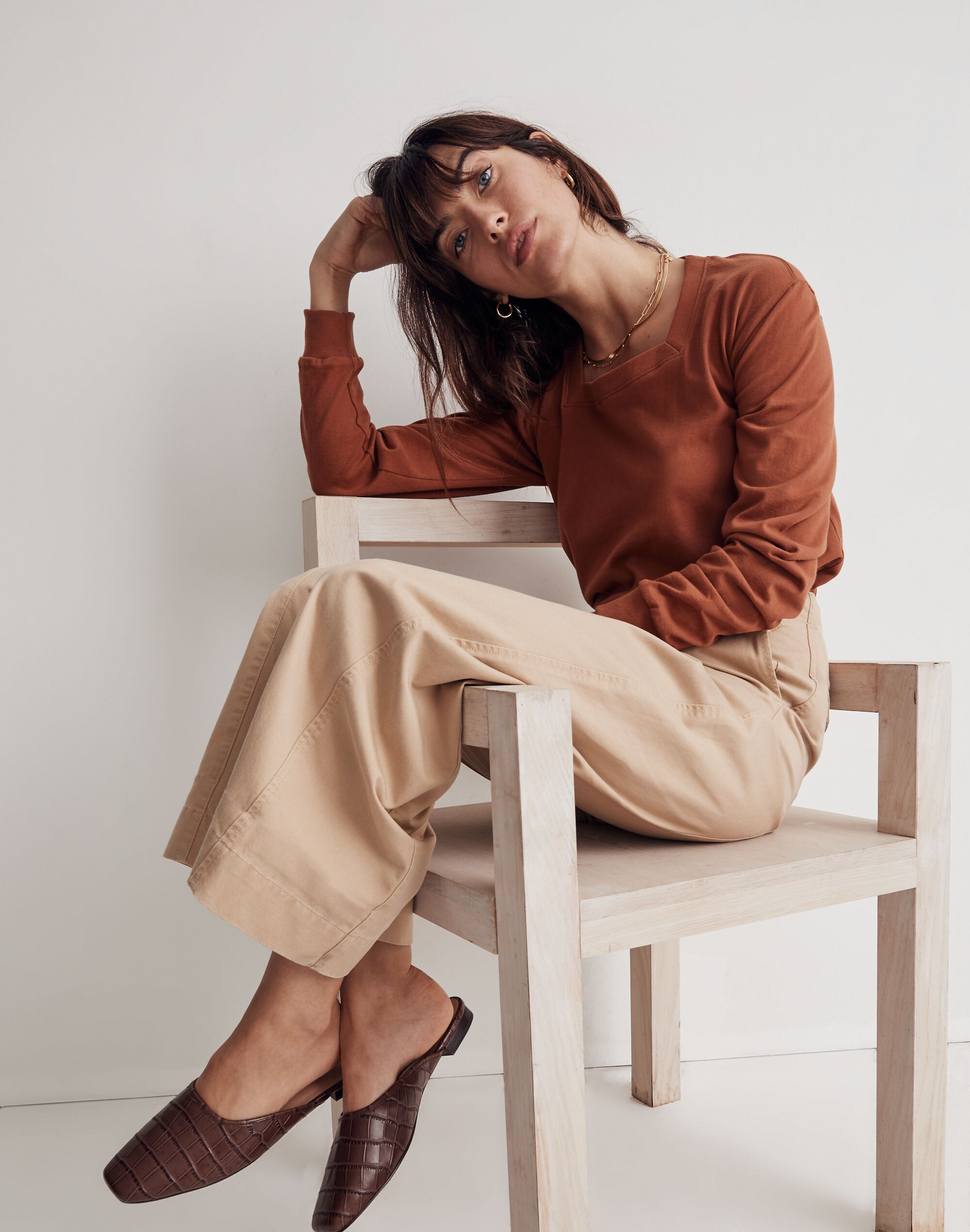 Donni Square-Neck Long-Sleeve Tee