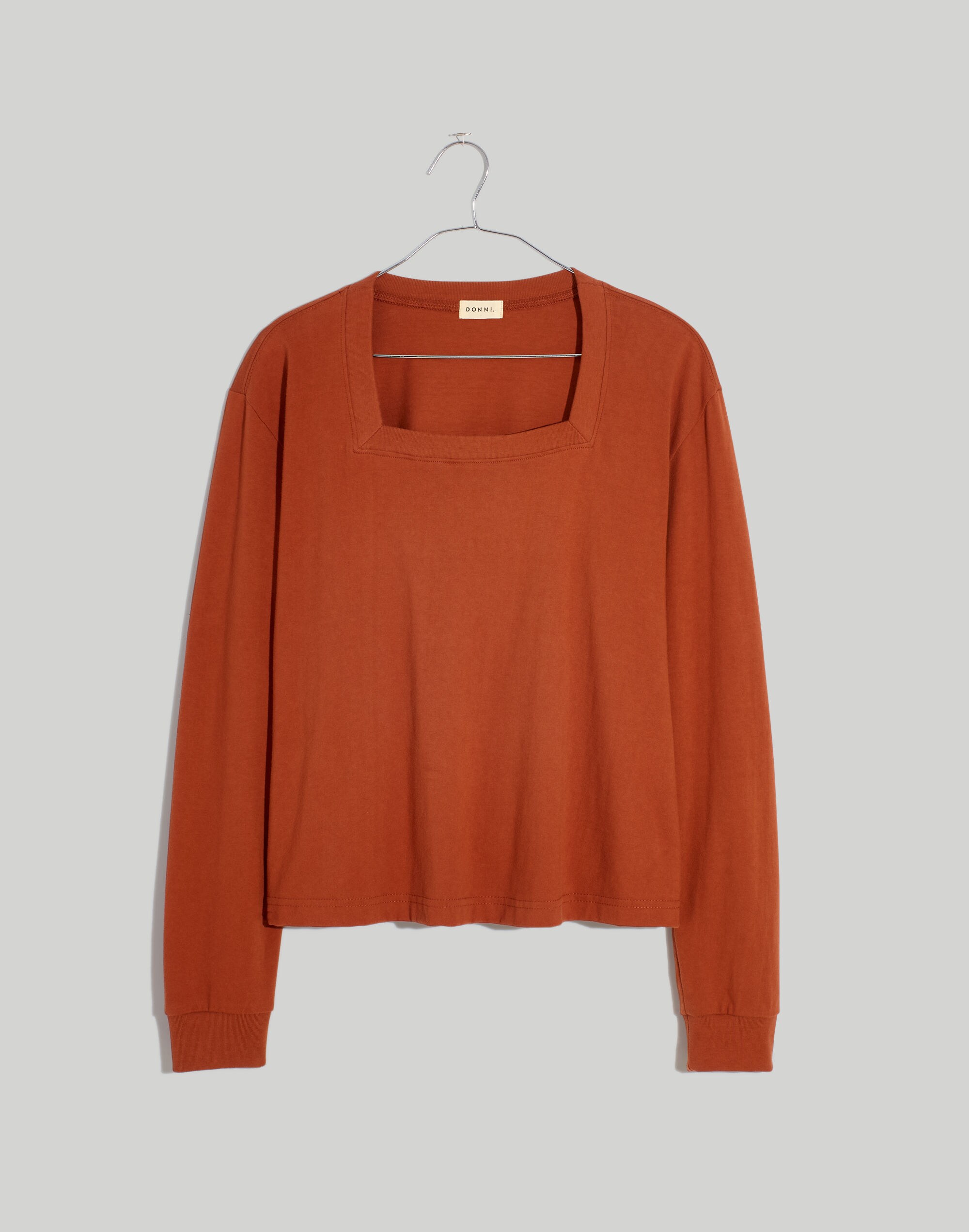 Donni Square-Neck Long-Sleeve Tee