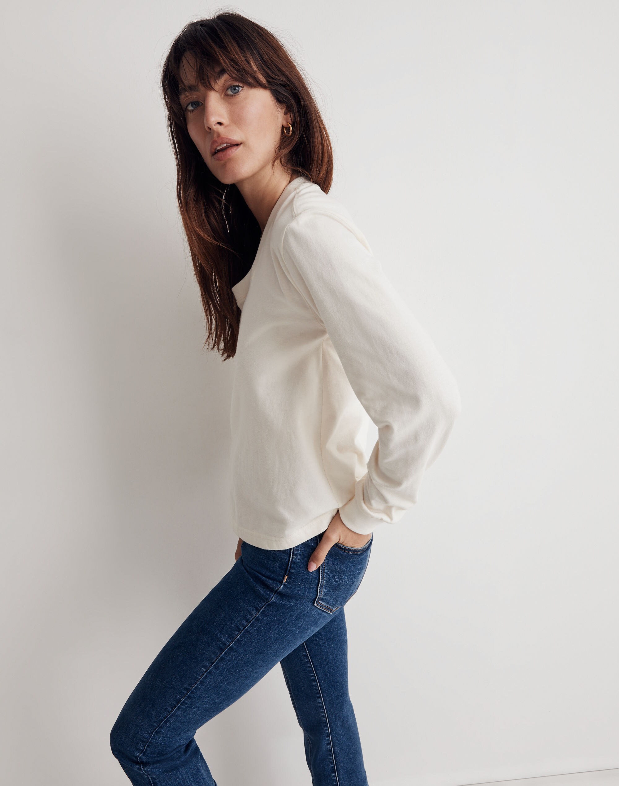Donni Square-Neck Long-Sleeve Tee