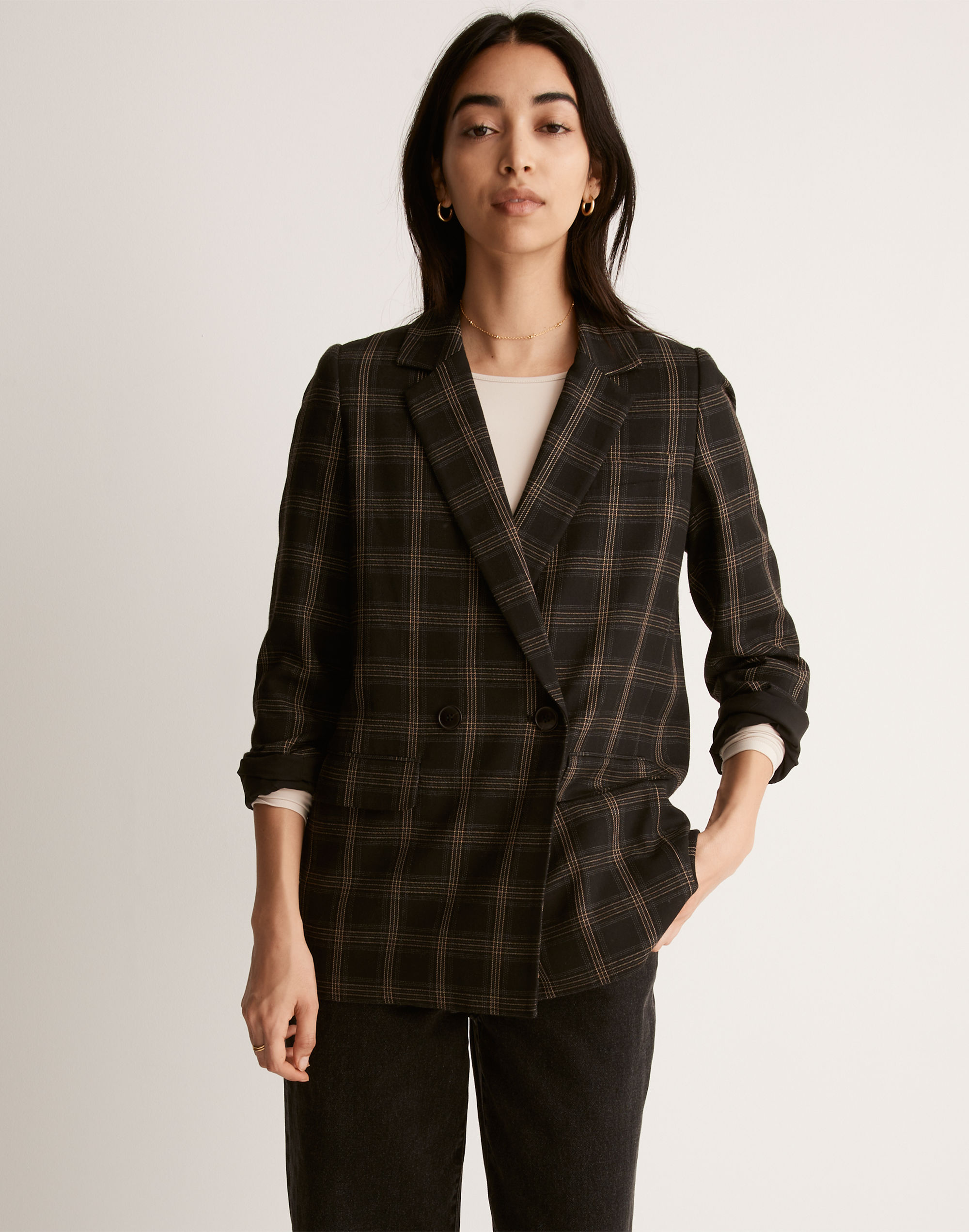 The Caldwell Double-Breasted Blazer in Seaton Plaid