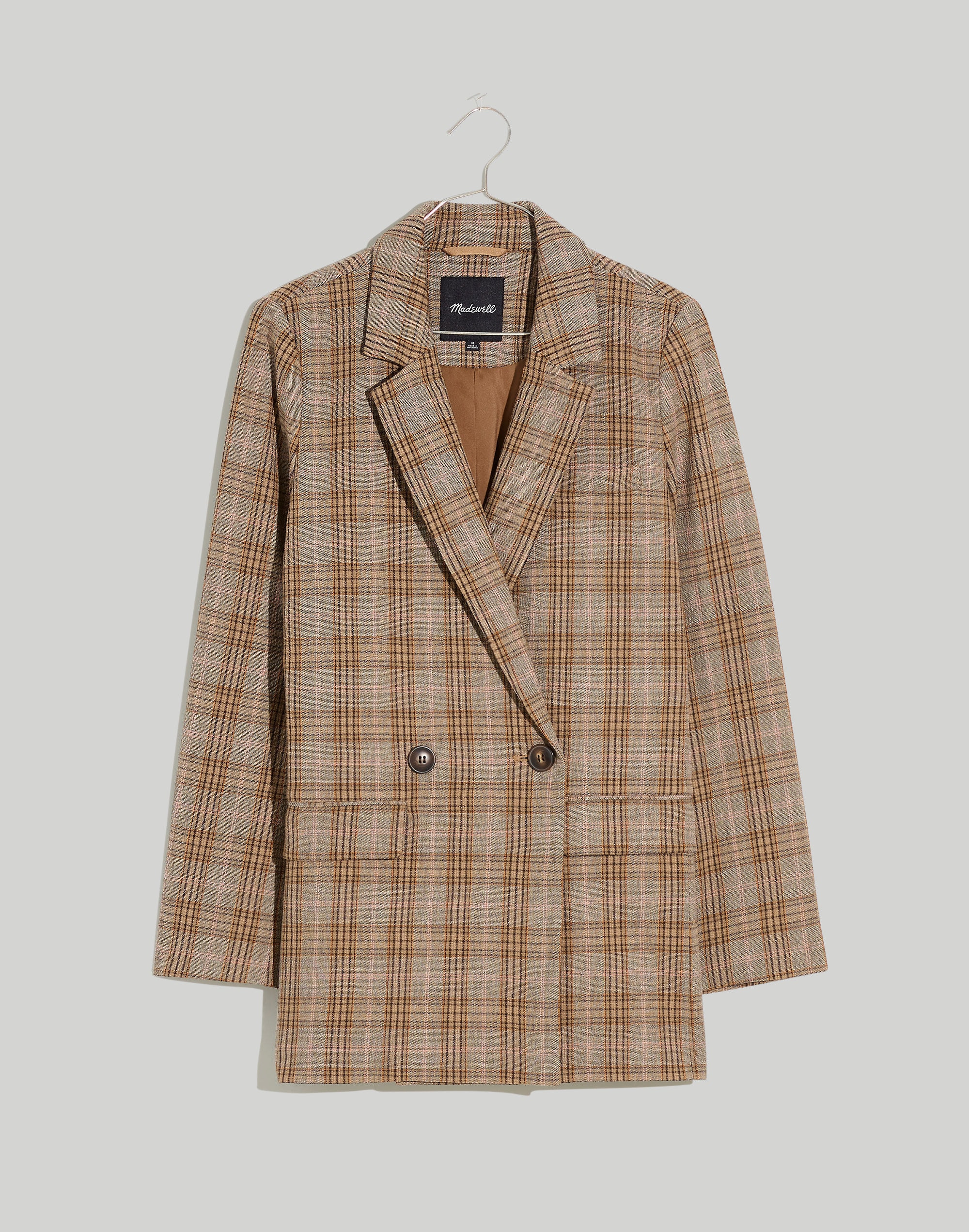 Plus Caldwell Double-Breasted Blazer in Wardlow Plaid