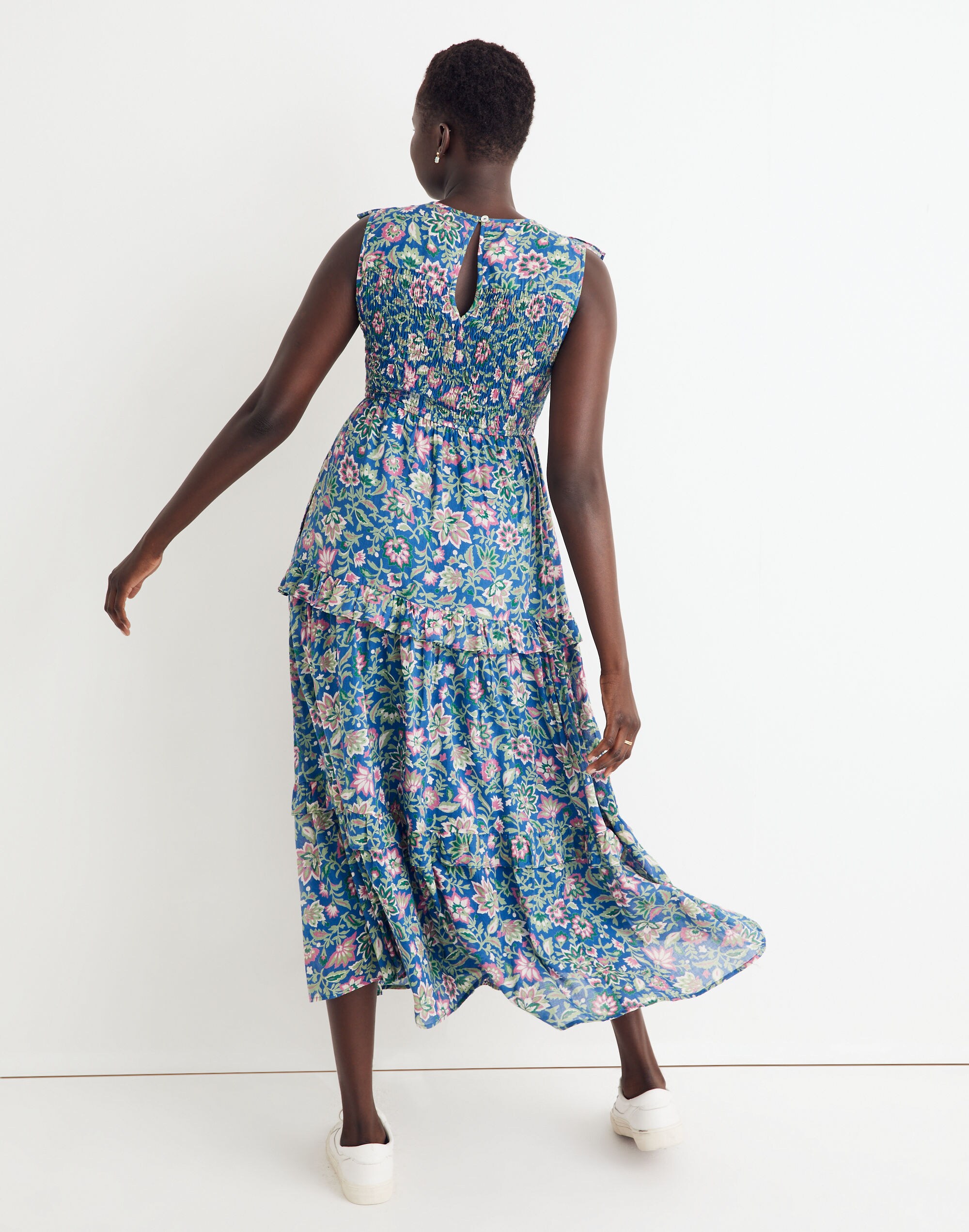 Banjanan Voile Iris Dress in Surf Floral