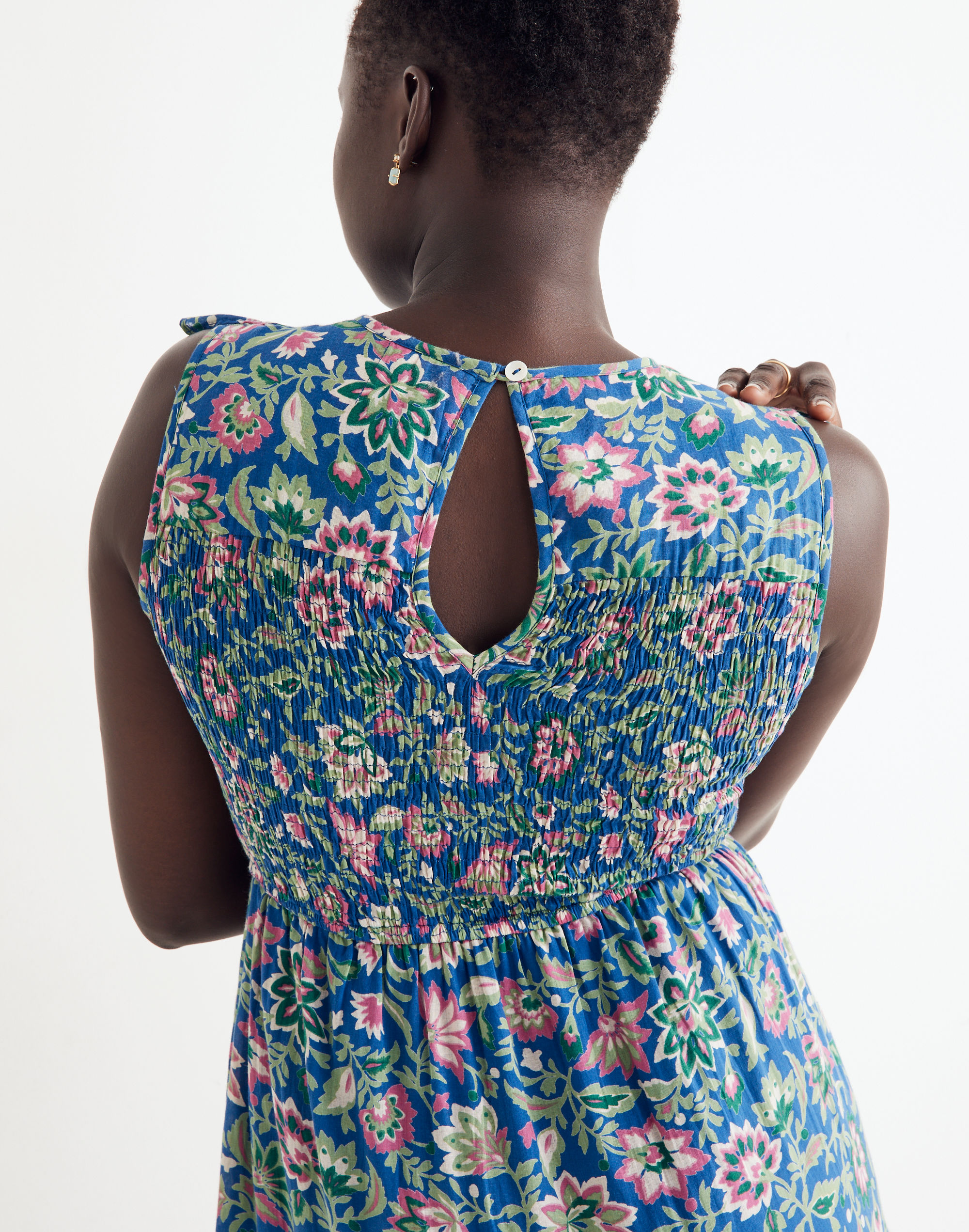 Banjanan Voile Iris Dress in Surf Floral