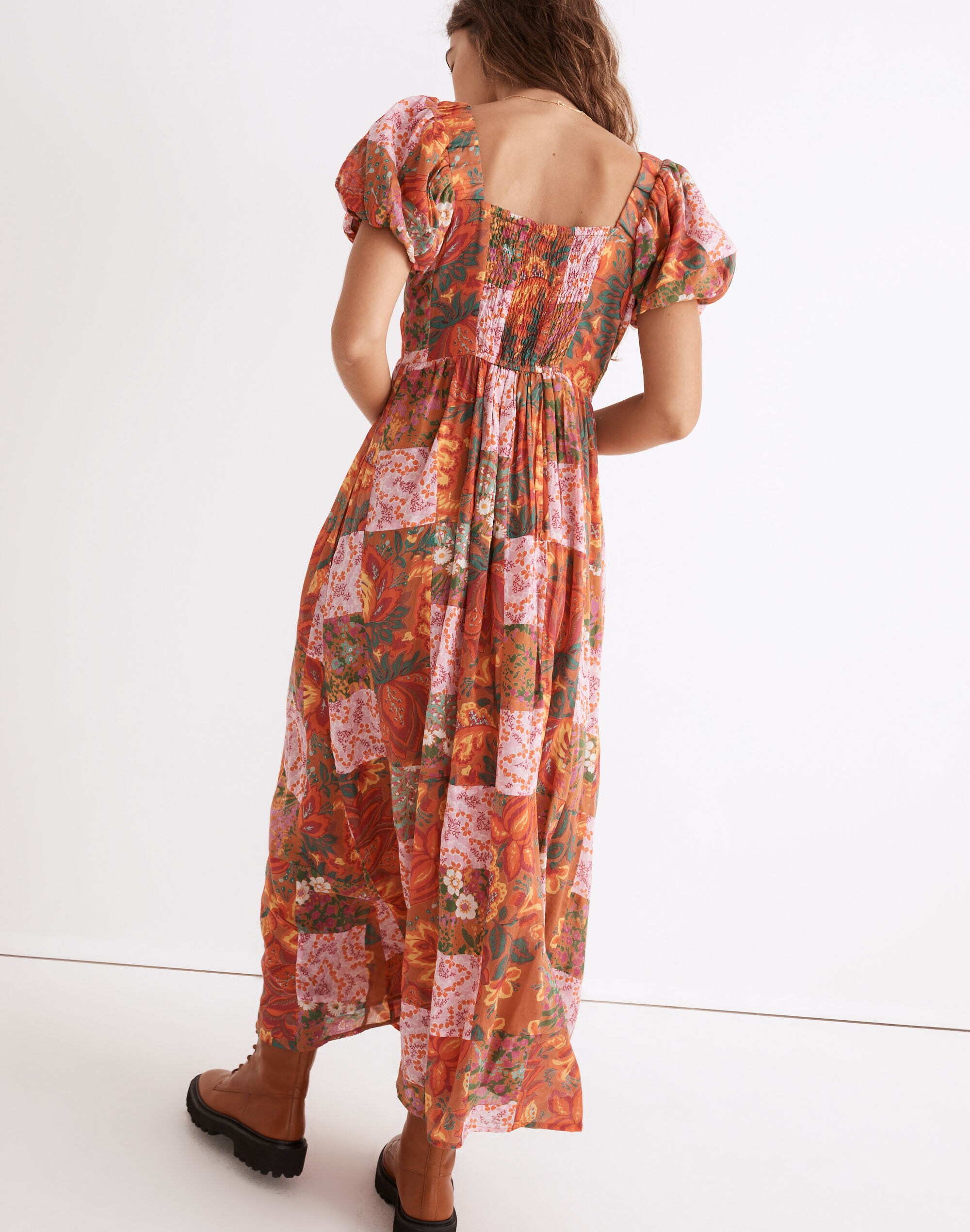 Banjanan Voile Dragon Dress in Patchwork Floral