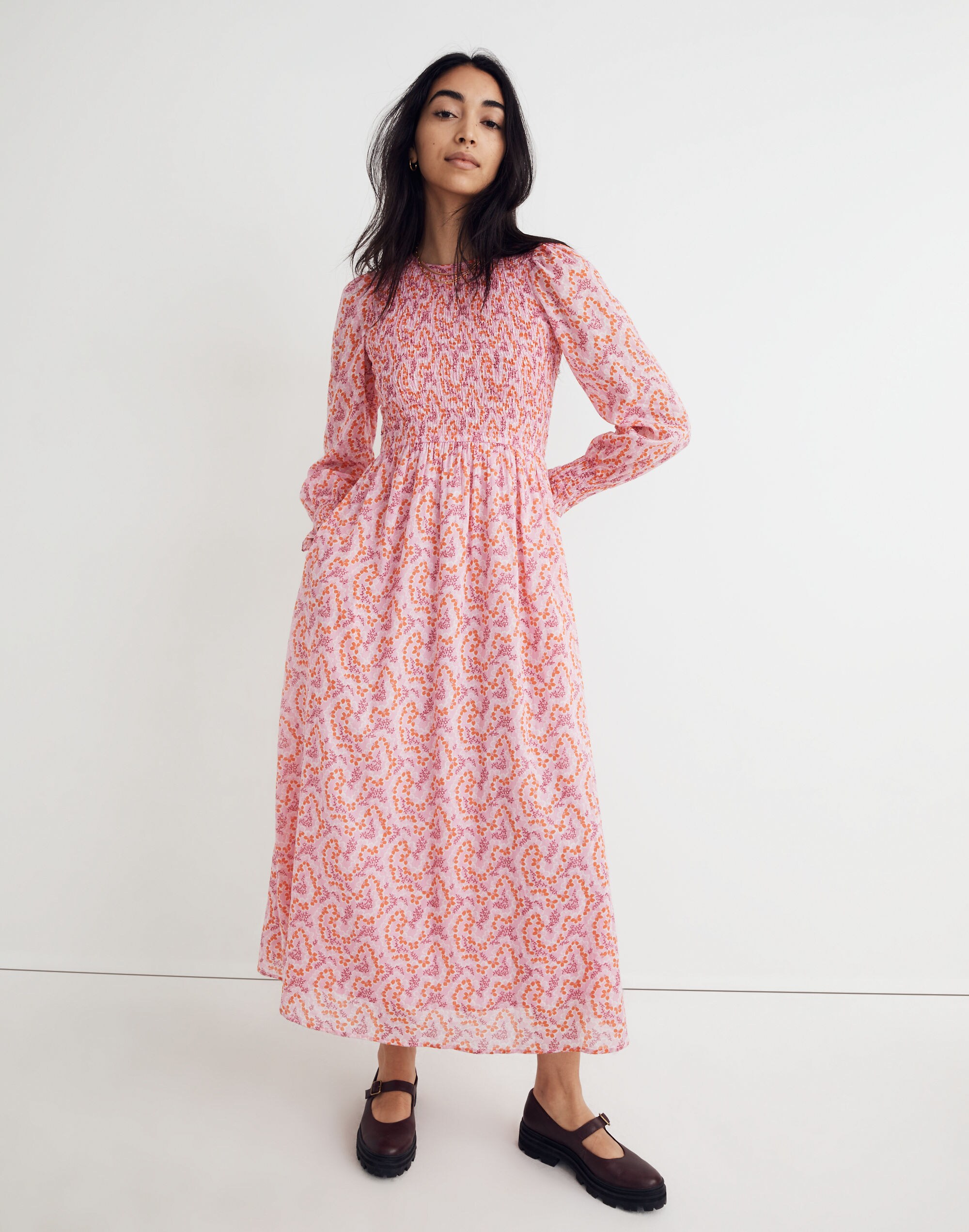 Banjanan Voile Flicker Dress in Peony Floral