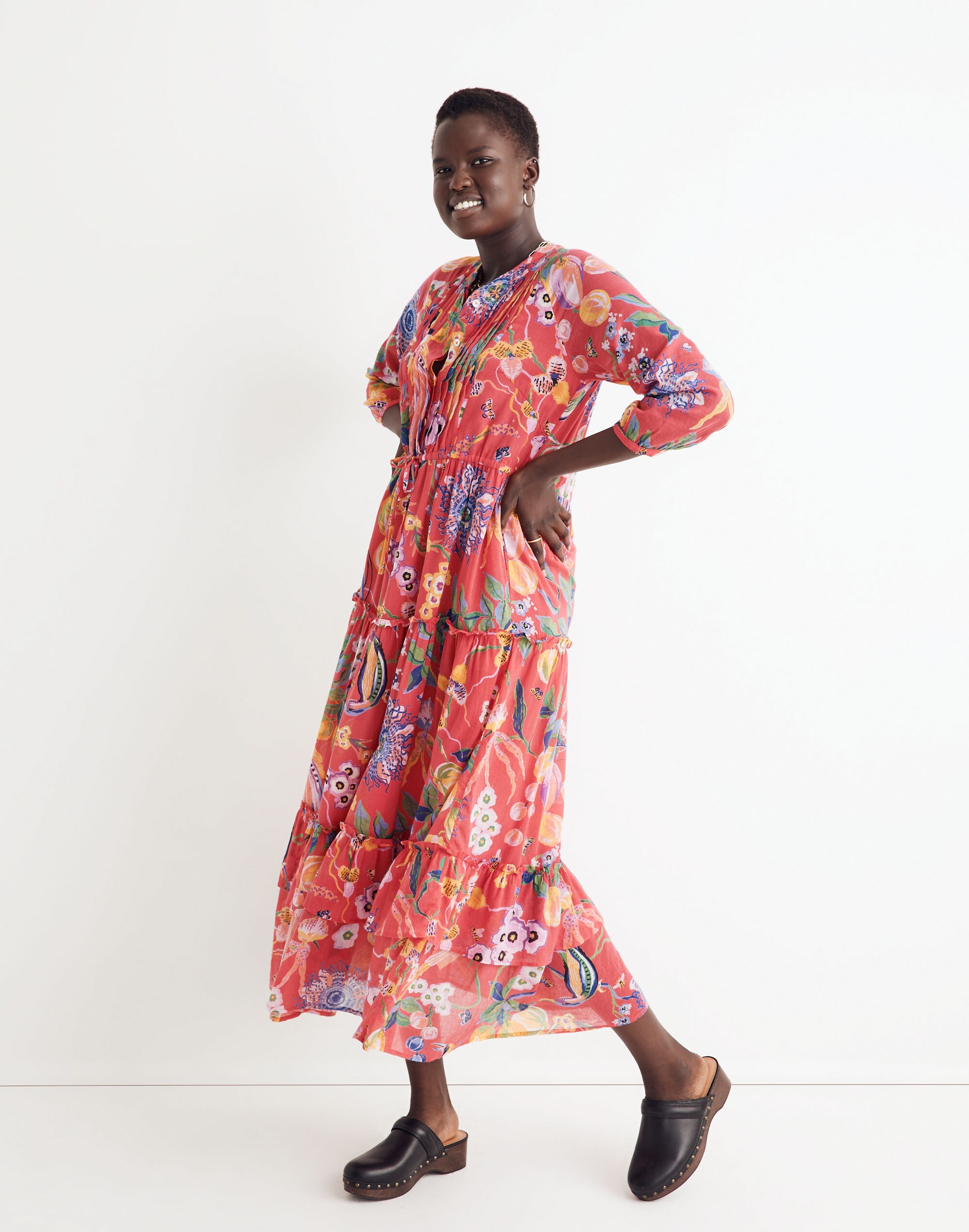 Banjanan Voile Bazaar Dress in Azalea Floral