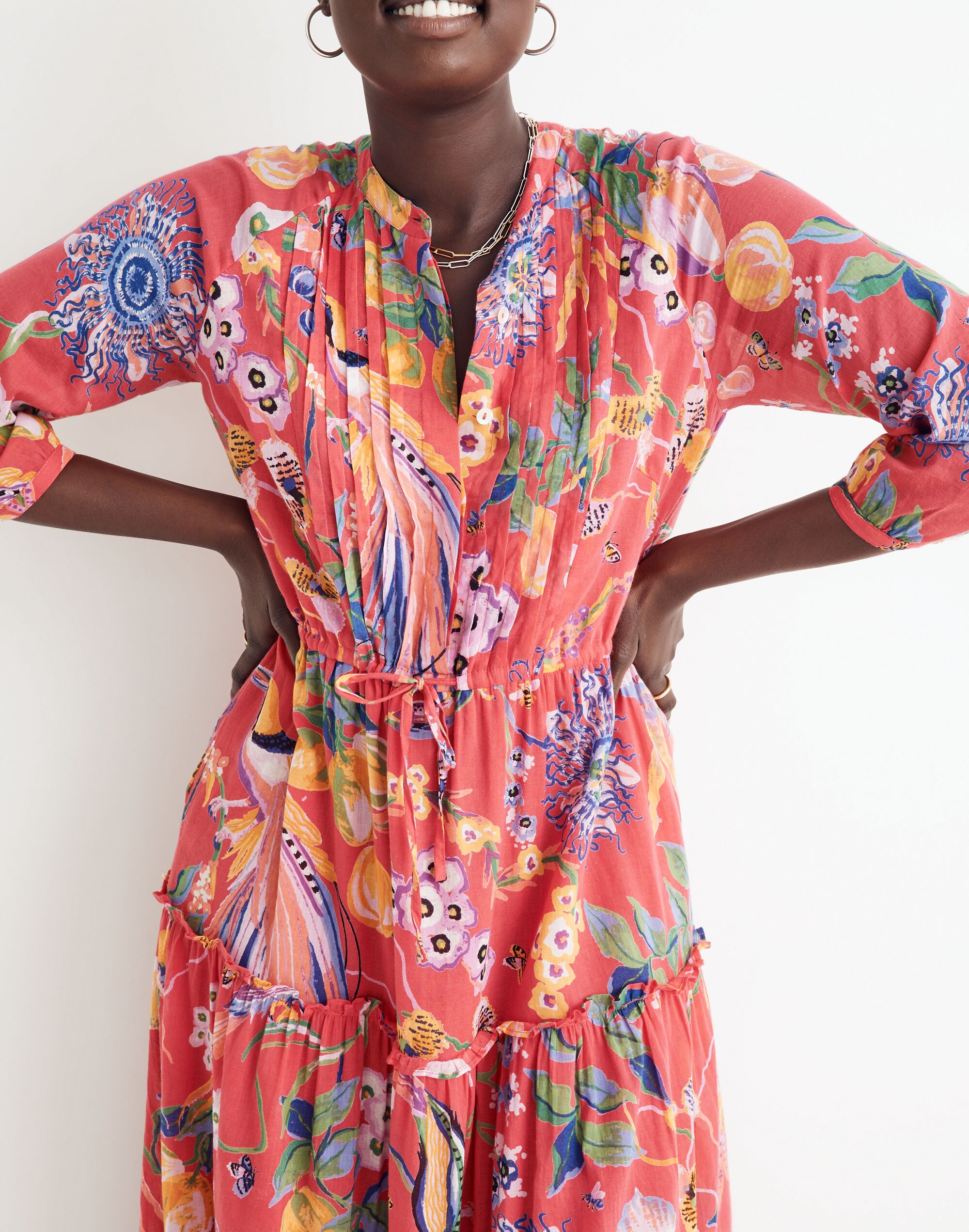 Banjanan Voile Bazaar Dress in Azalea Floral