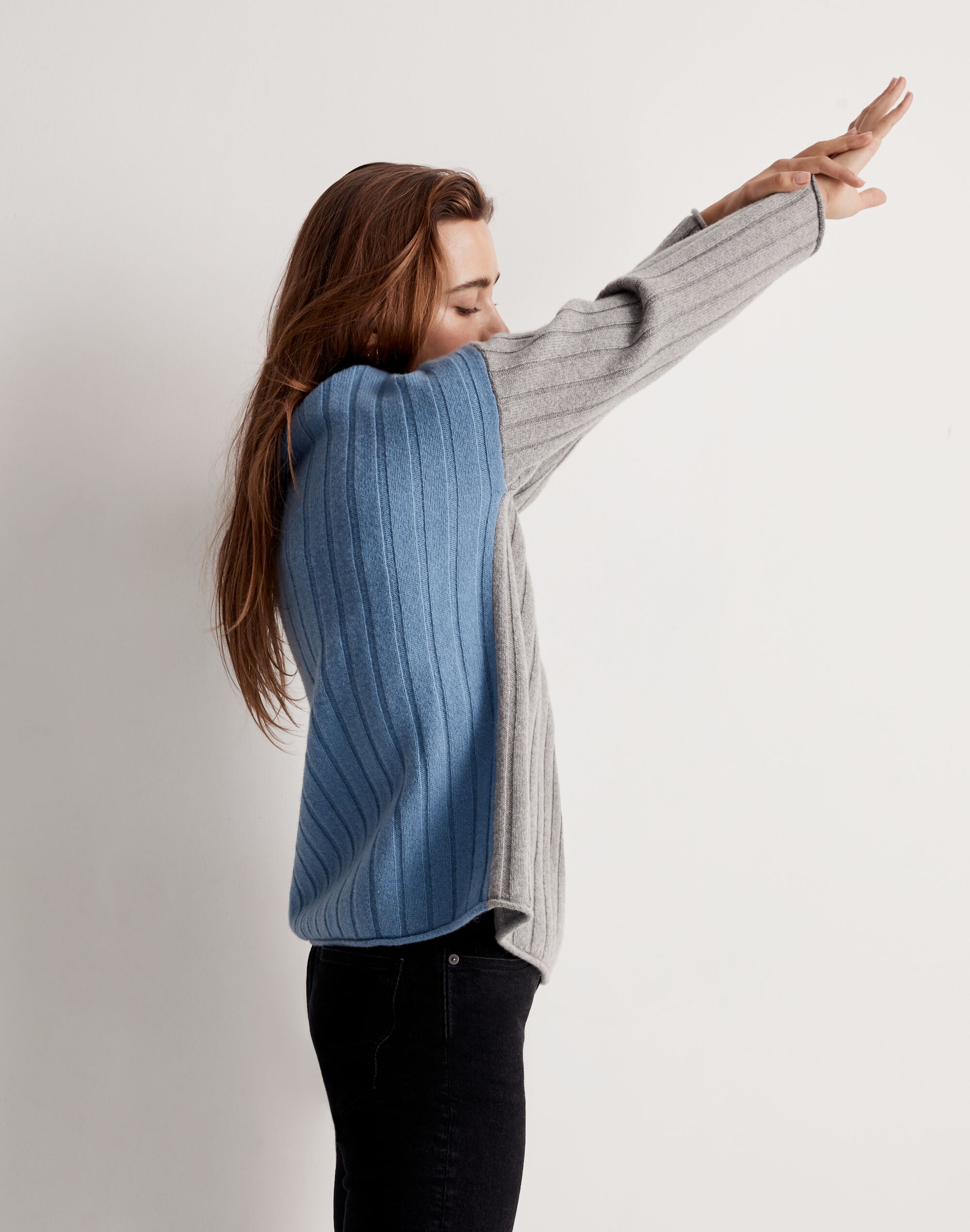 Madewell x Donni  (Re)sourced Cashmere-Merino Pullover Sweater in Colorblock