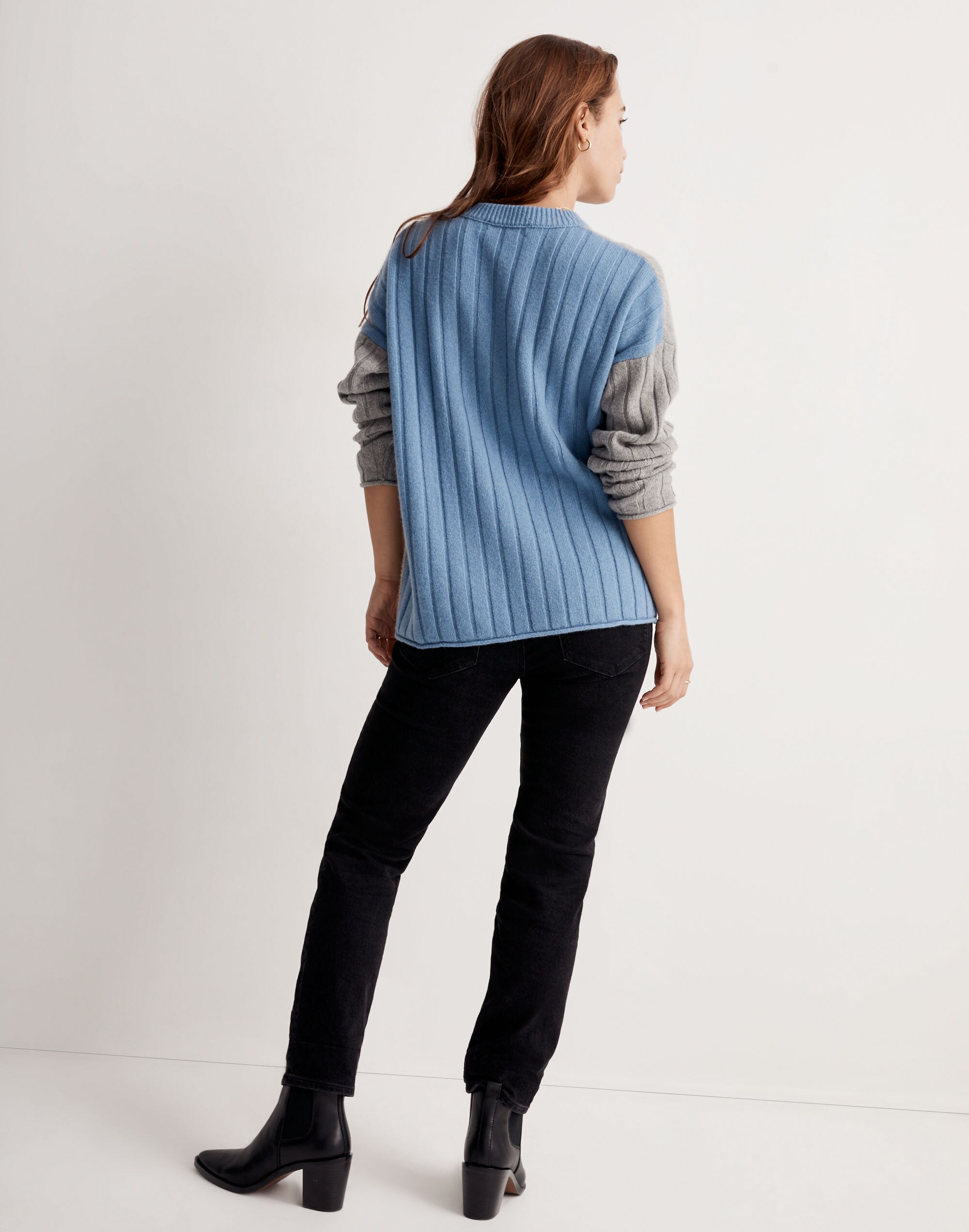 Madewell x Donni  (Re)sourced Cashmere-Merino Pullover Sweater in Colorblock