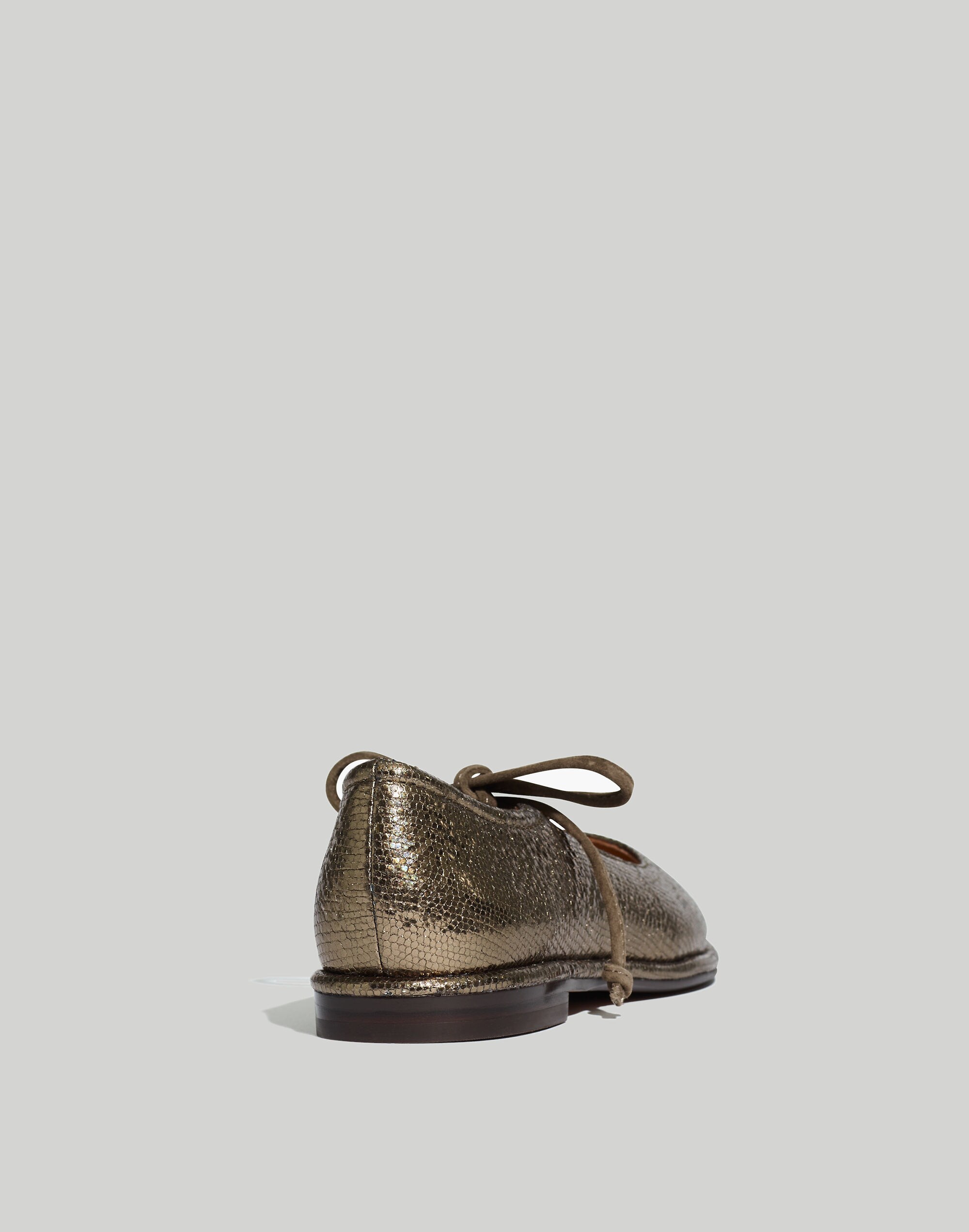 The Normani Lace-Up Mary Jane in Metallic Leather