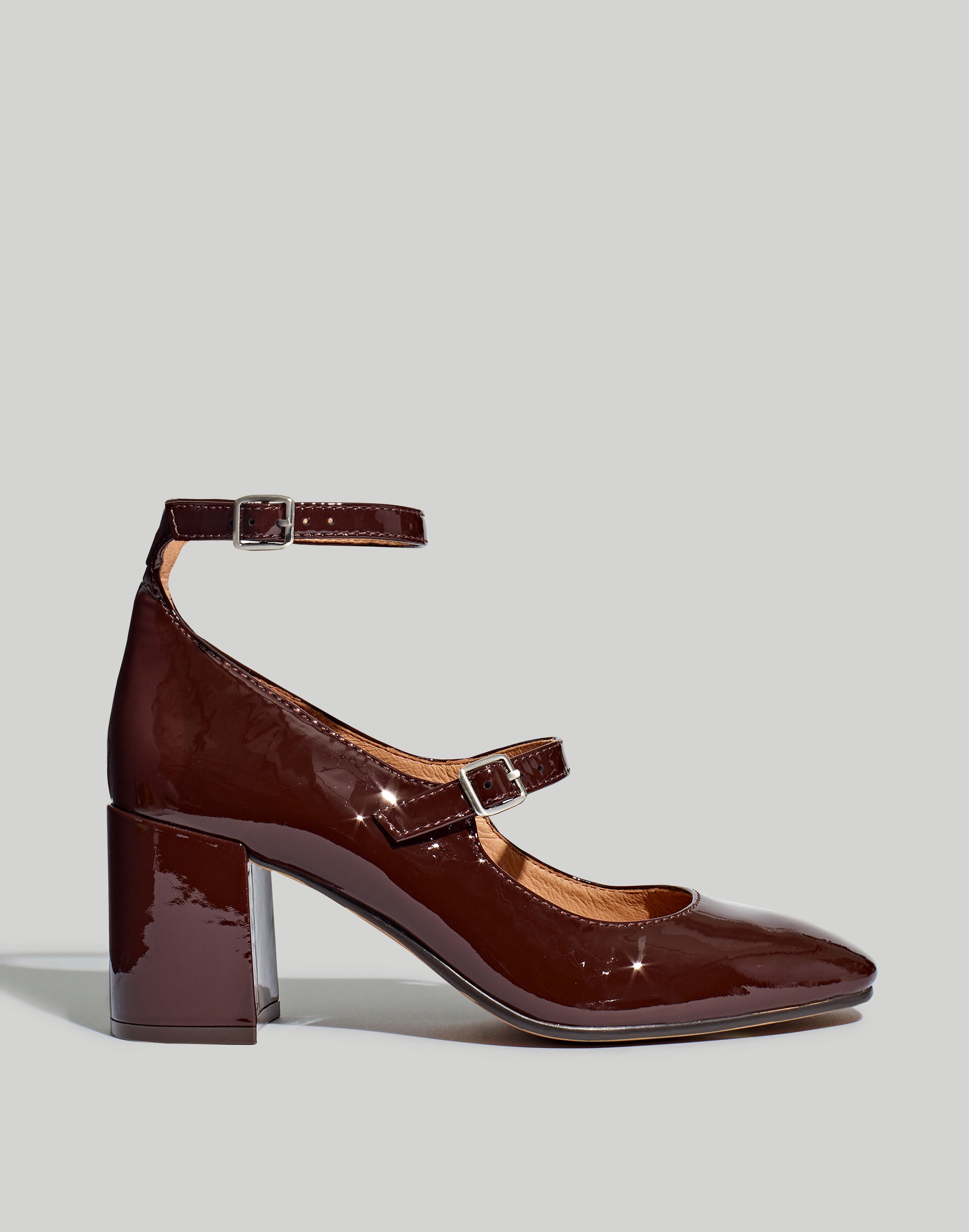 The Maddie Heeled Mary Jane in Patent Leather