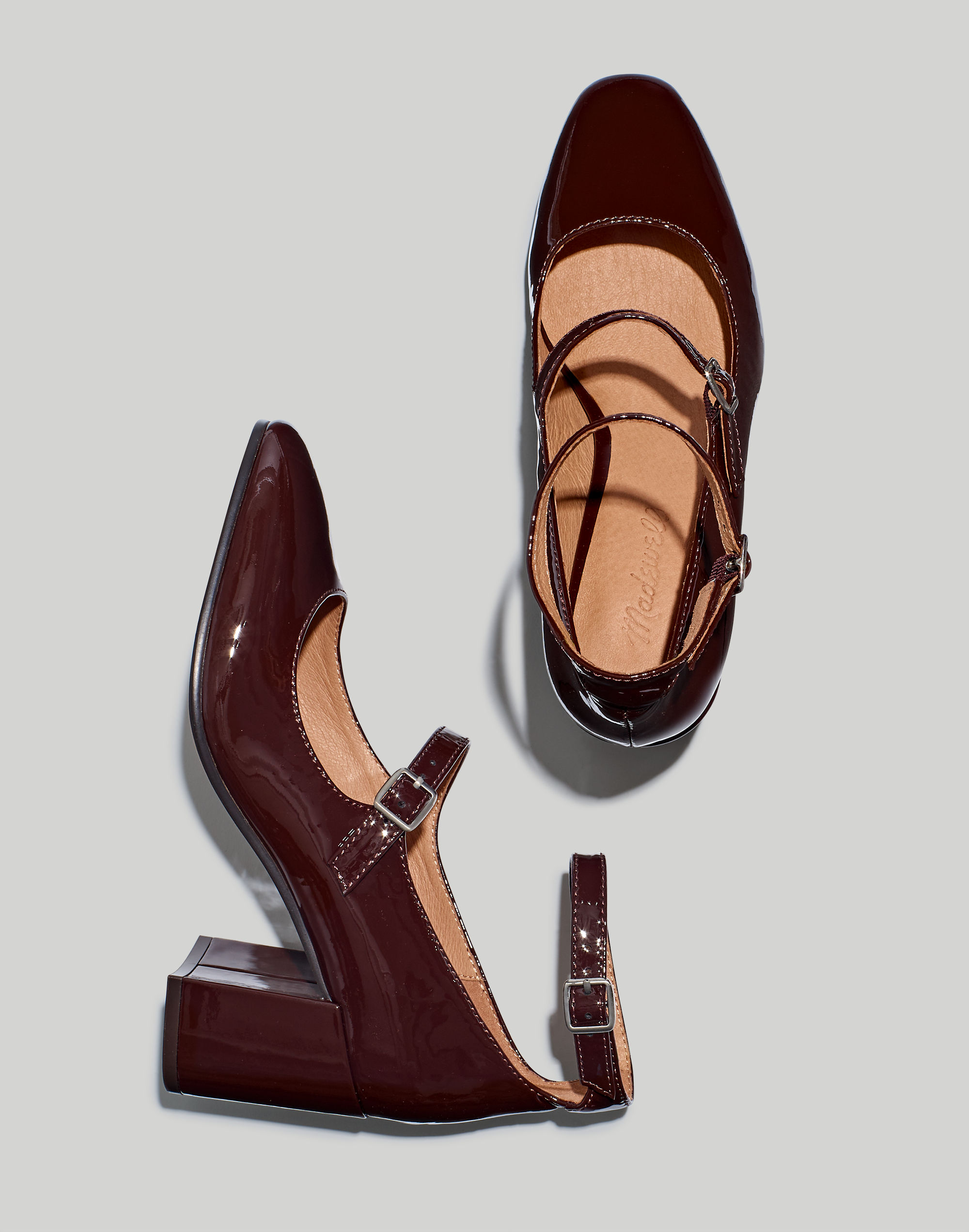 The Maddie Heeled Mary Jane in Patent Leather
