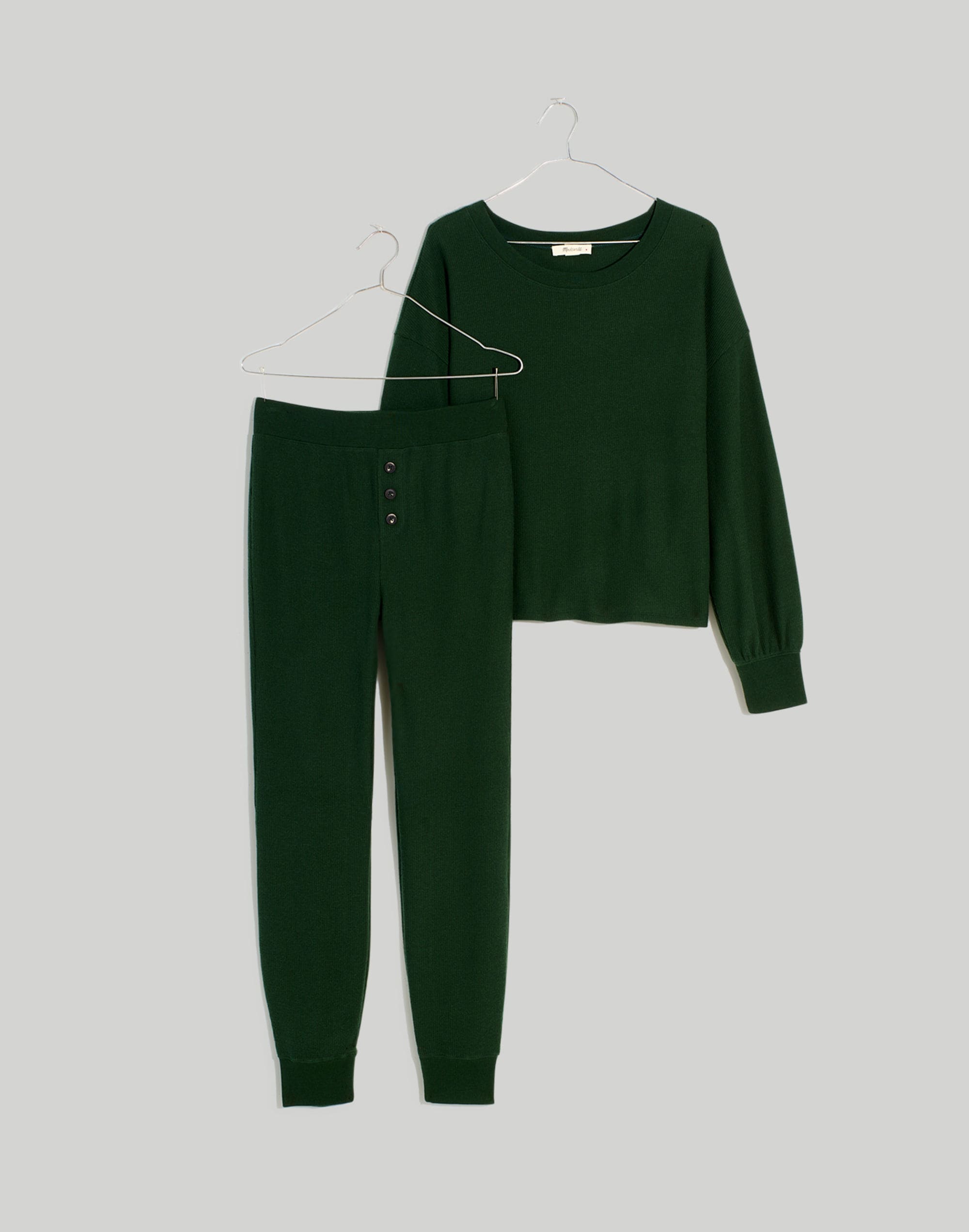 Brushed Waffle Knit Pajama Set