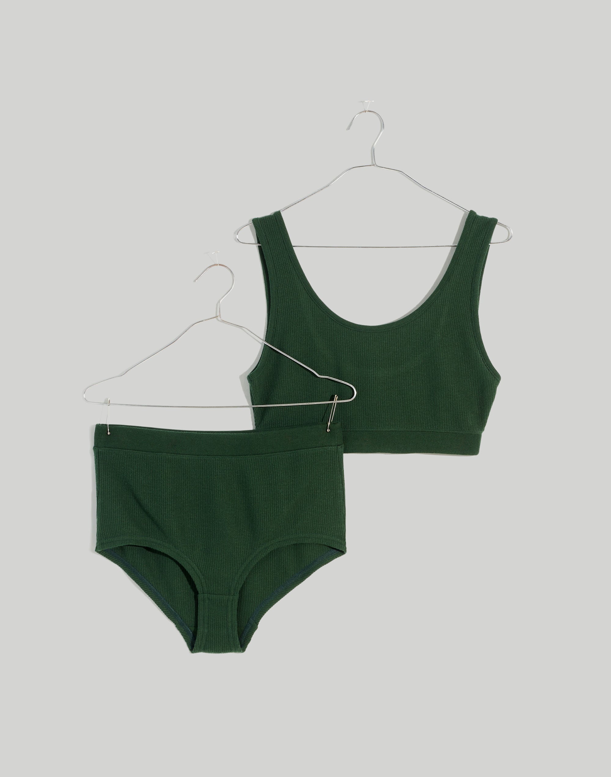 Brushed Waffle Knit Bralette Set