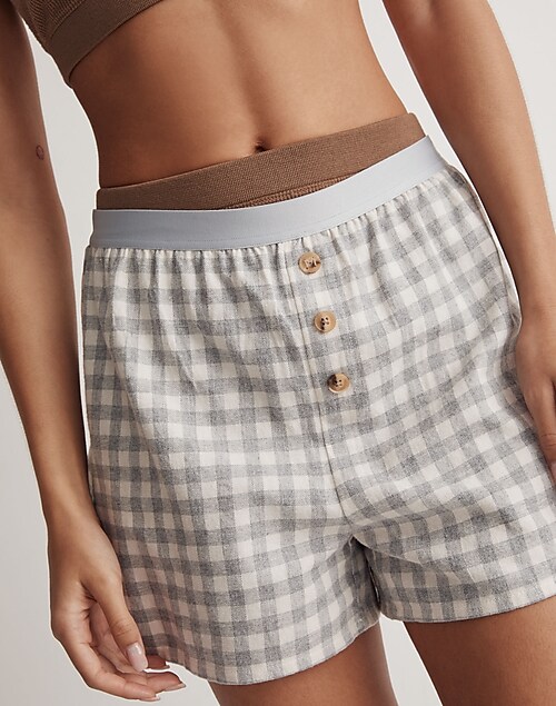 Flannel Pull-On Boxer Shorts