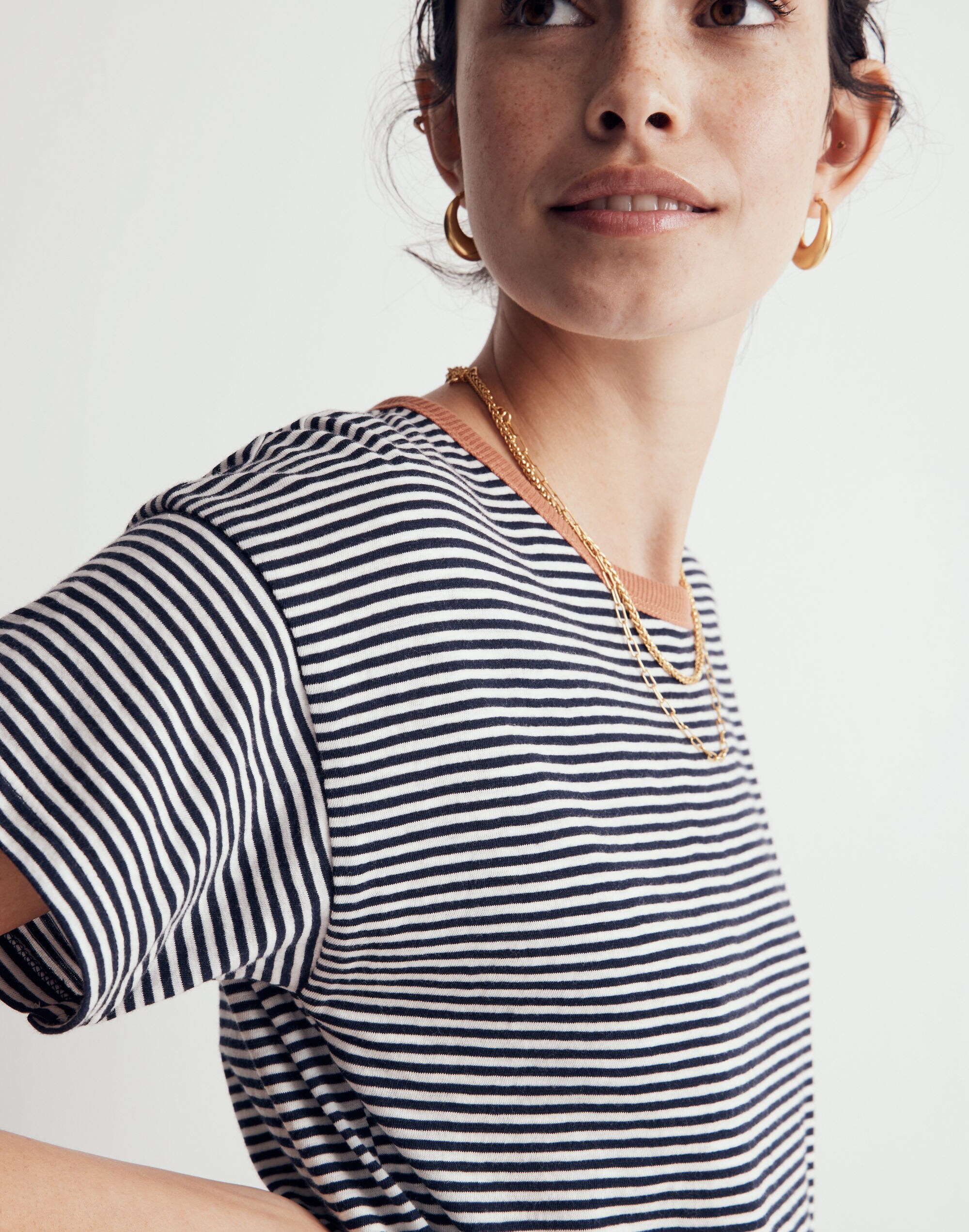 Whisper Cotton  Crewneck Tee in Kusama Stripe