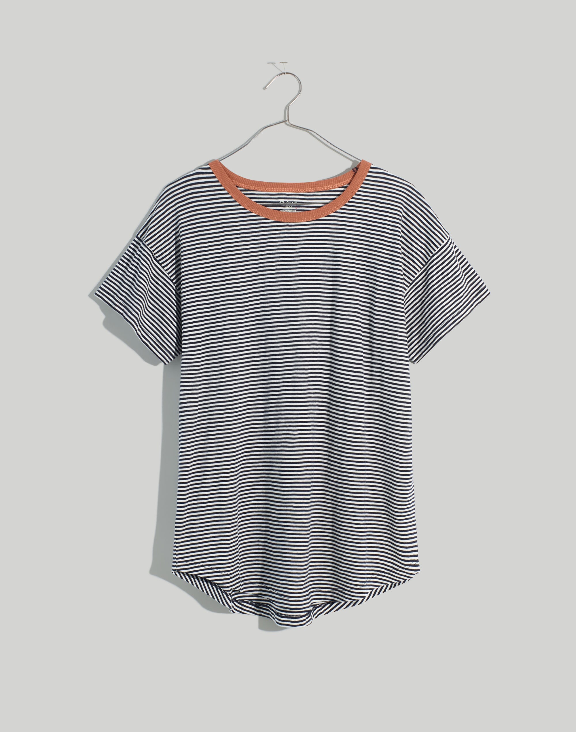 Plus Whisper Cotton  Crewneck Tee in Kusama Stripe