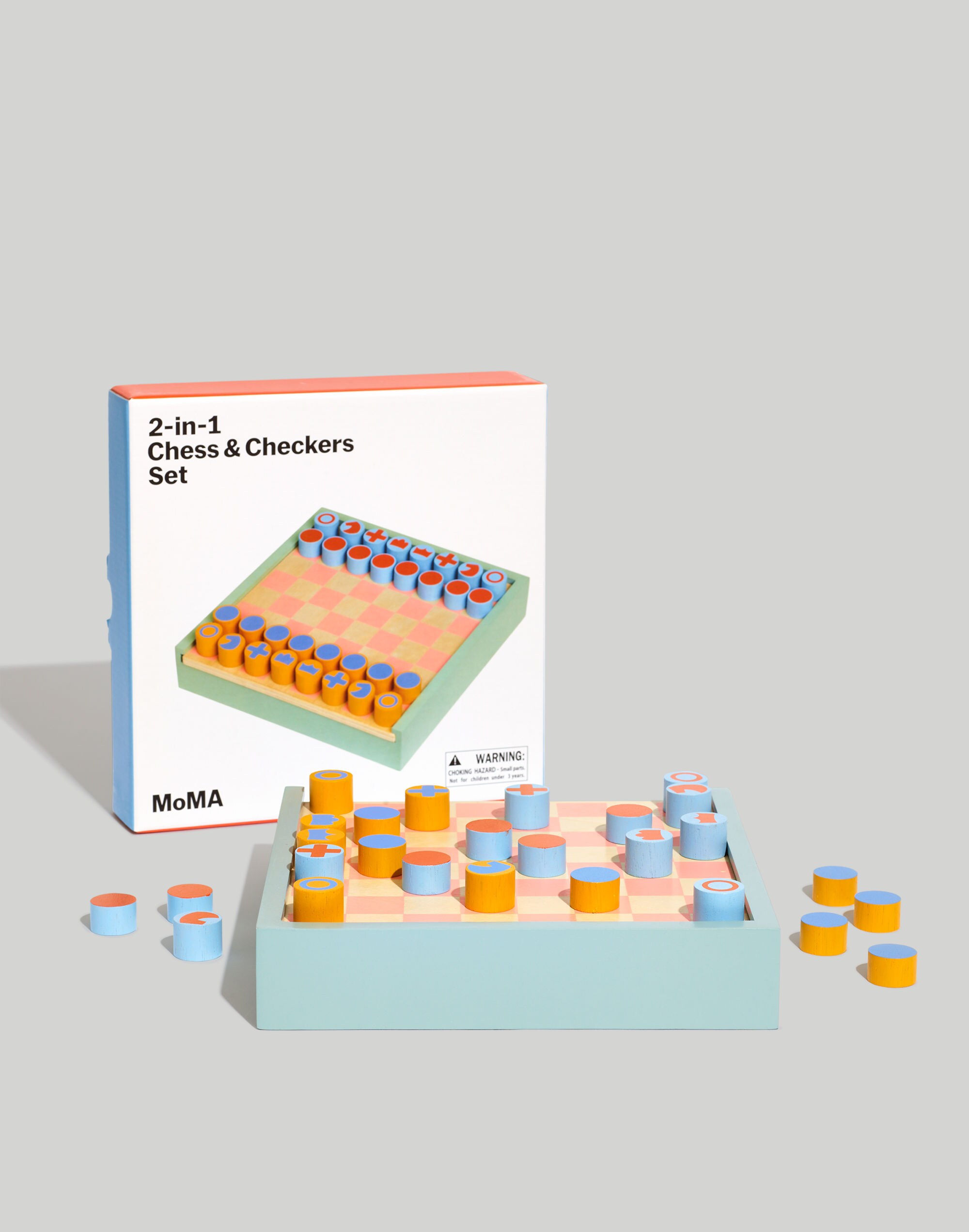 MoMA 2-in-1 Chess and Checkers Set