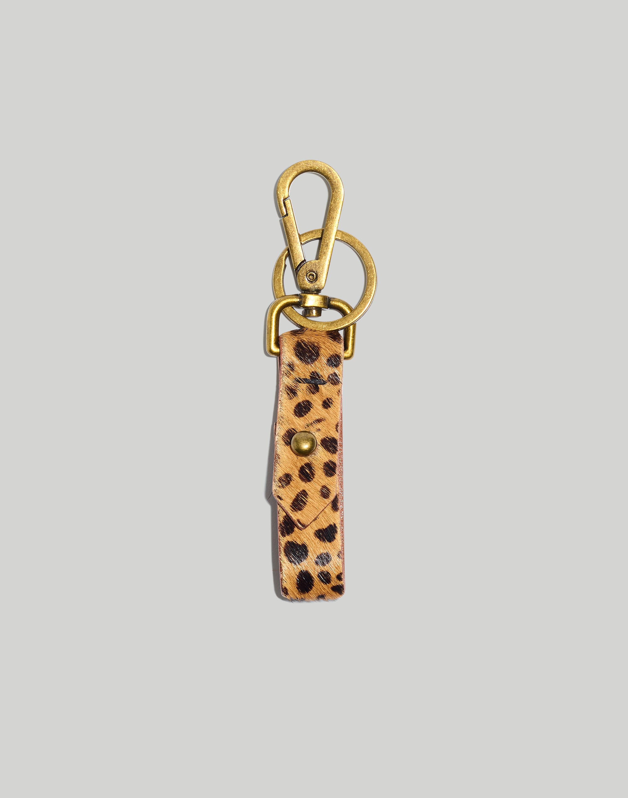 front door key fob in printed calf hair