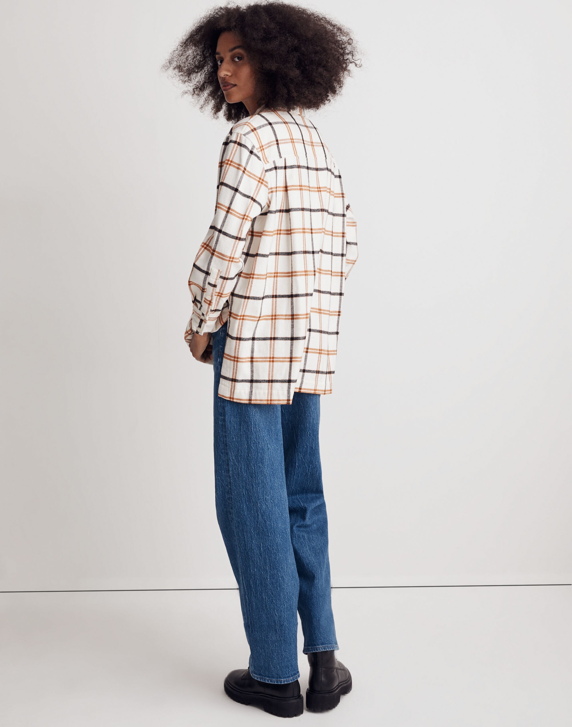 Flannel Oversized Boyfriend Shirt in Plaid