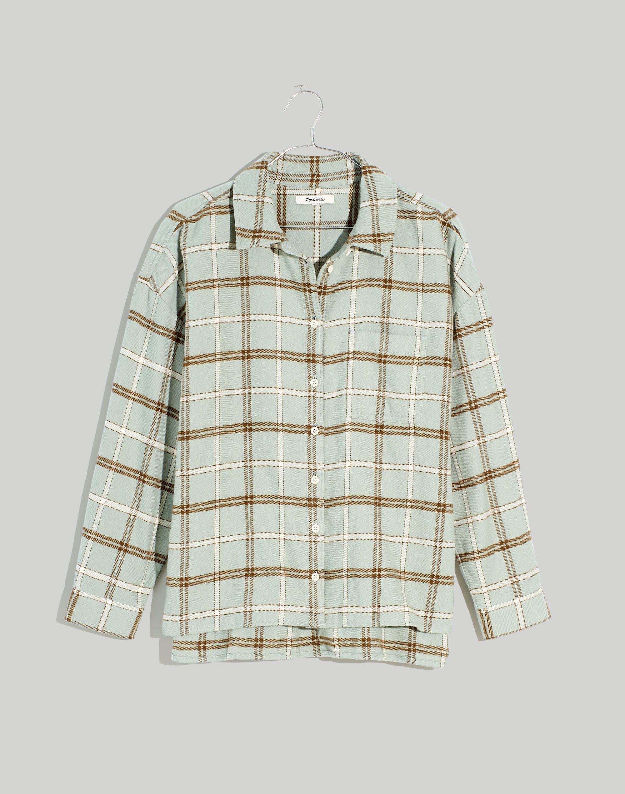 Flannel Long-Sleeve  Boxy Shirt
