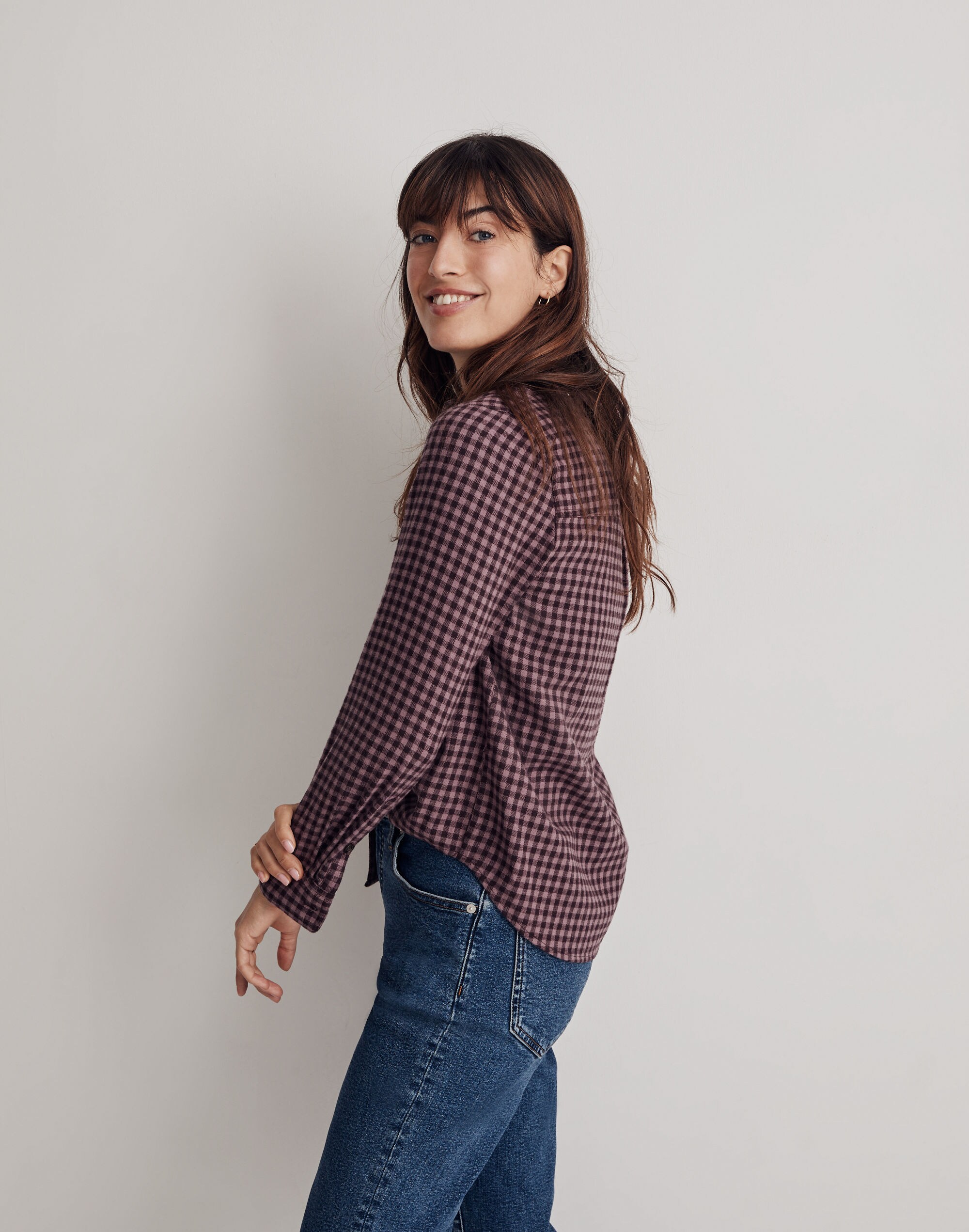 Shrunken Button-Up Shirt in Gingham