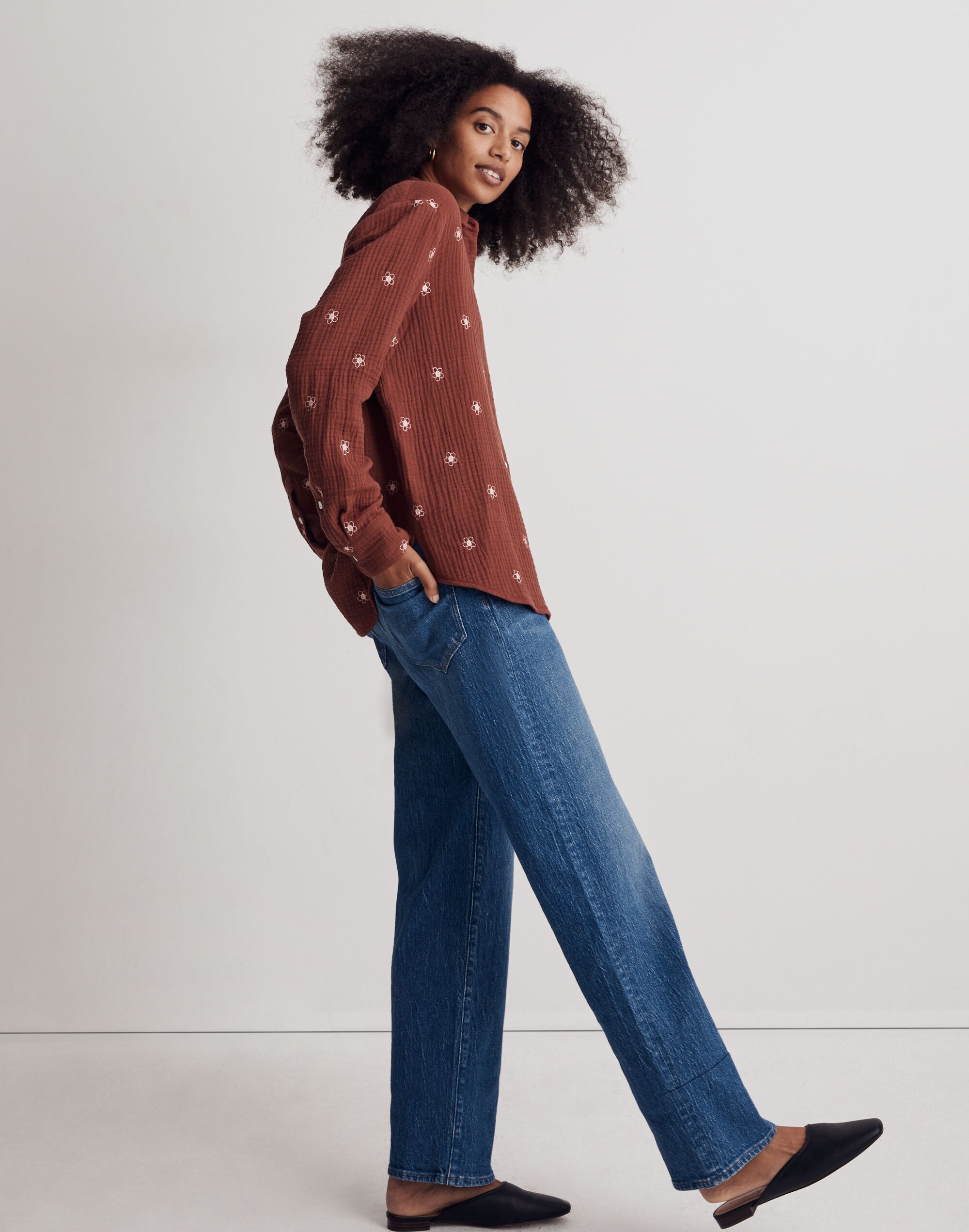 Embroidered Lightspun Oversized Ex-Boyfriend Shirt