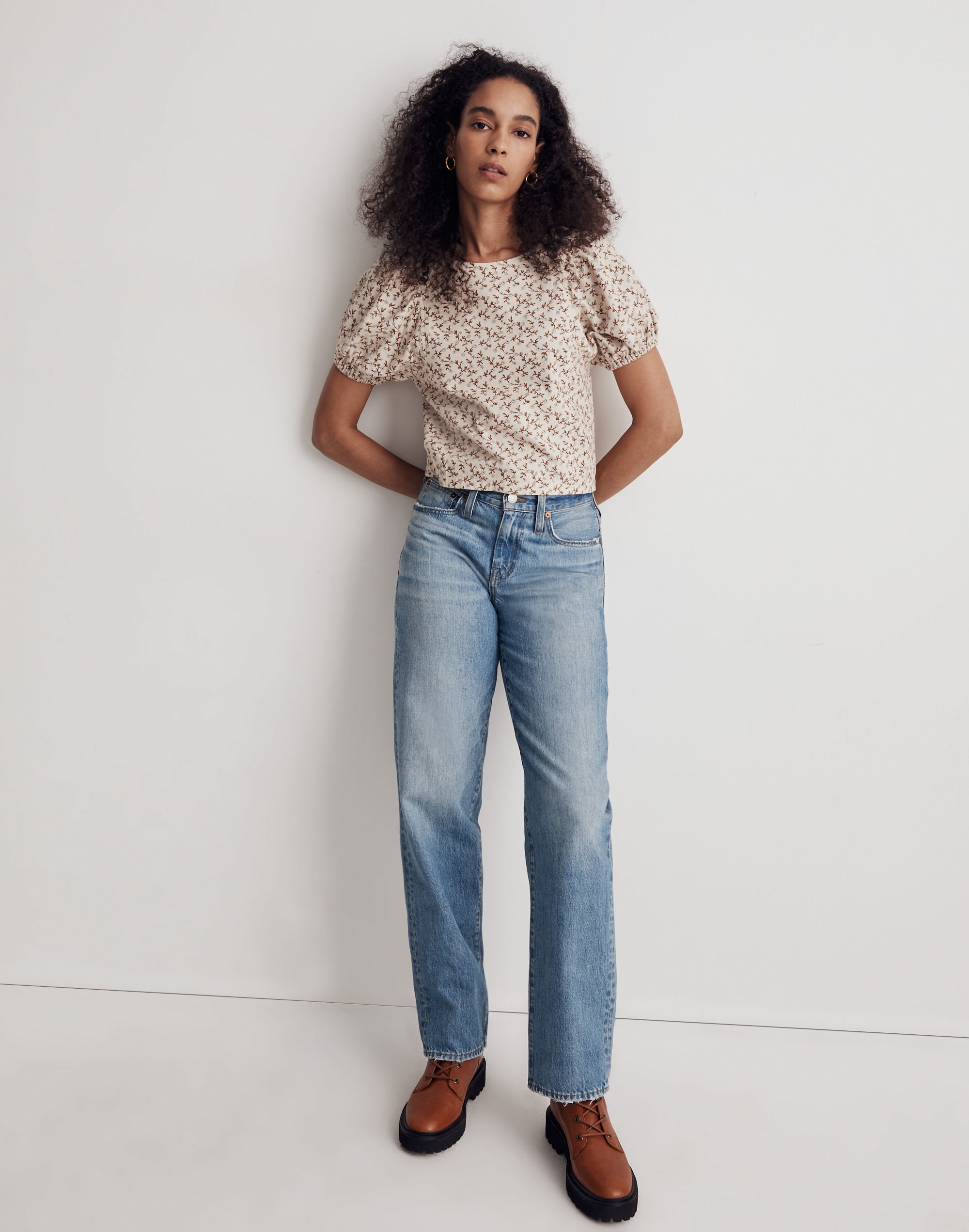 Floral Ties Forever Puff Sleeve Top main image 1
