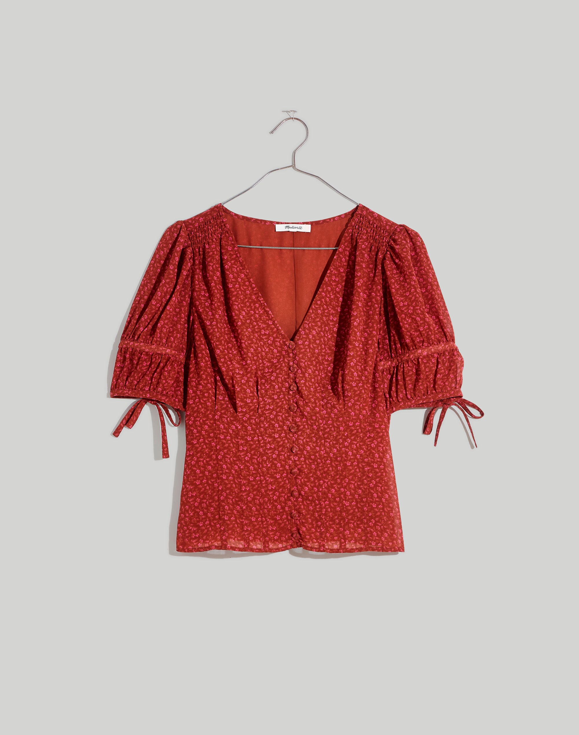 Recycled Georgette Button-Front Top