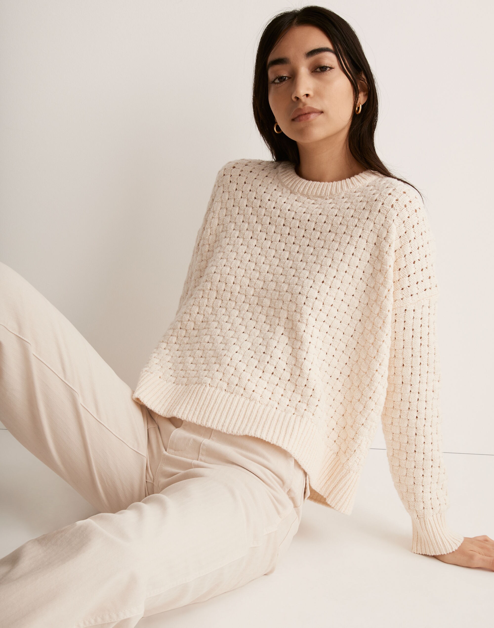 Basketweave-Stitch Sweater