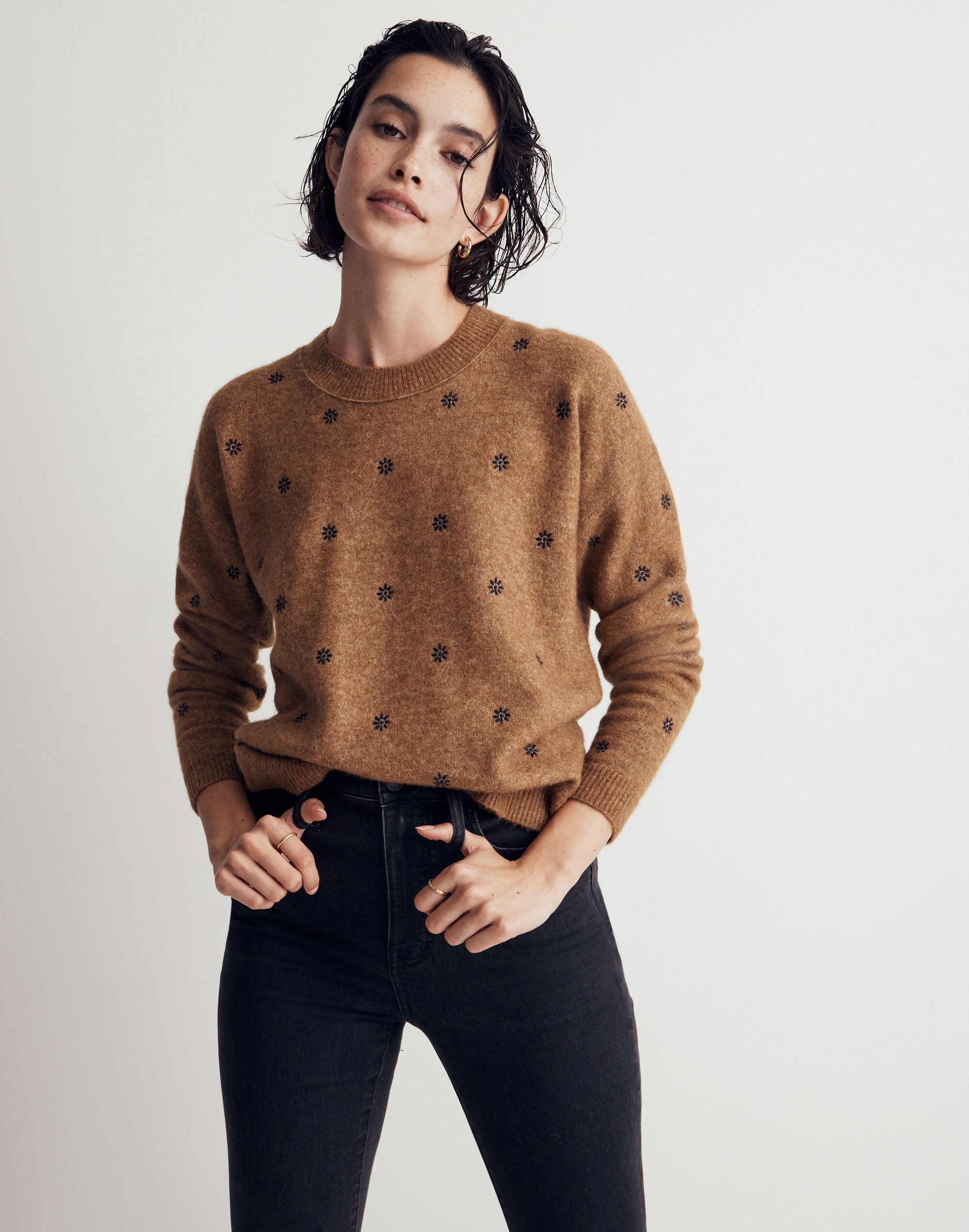 Embroidered Pullover Sweater
