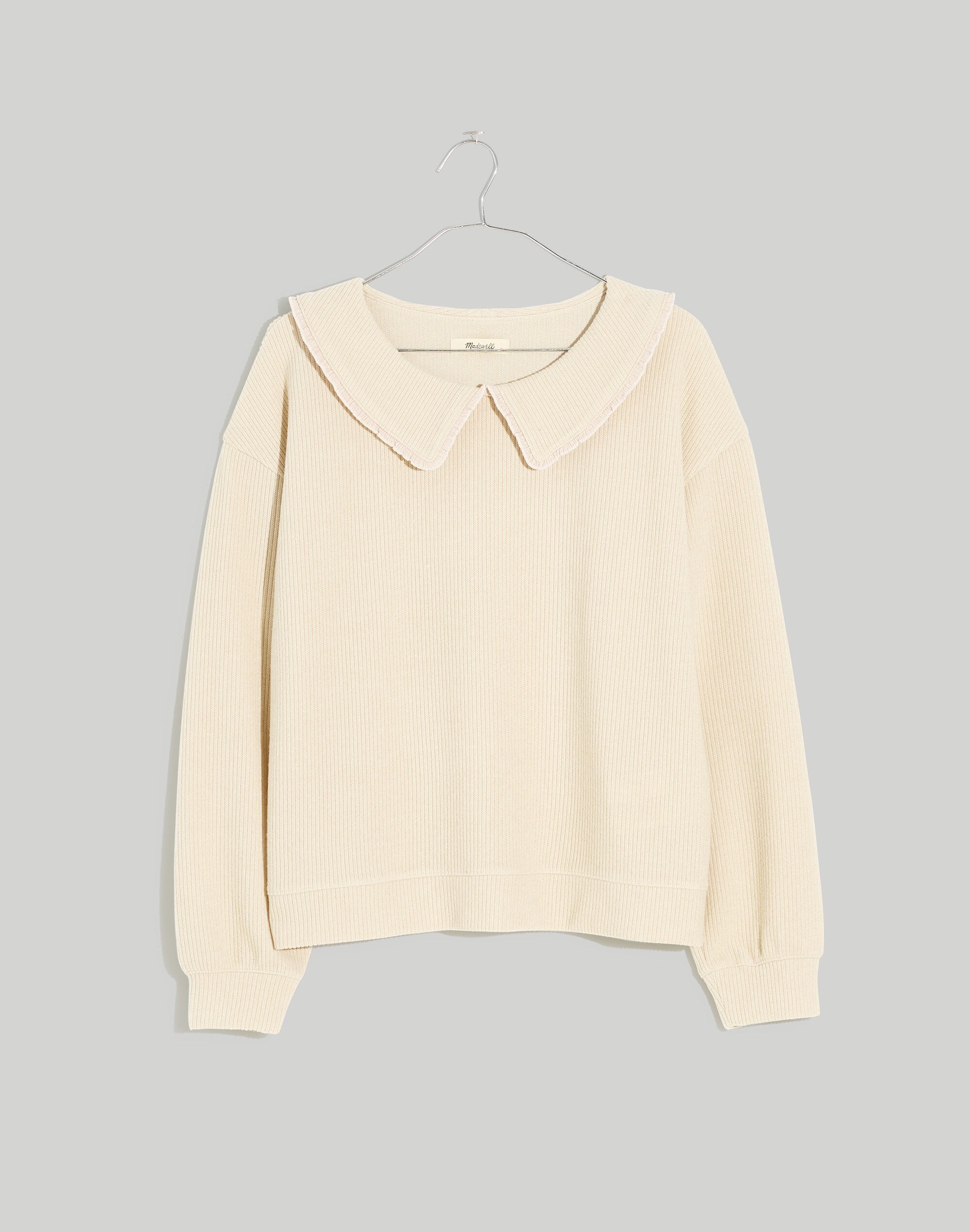 Ruffle-Collared Long-Sleeve Top